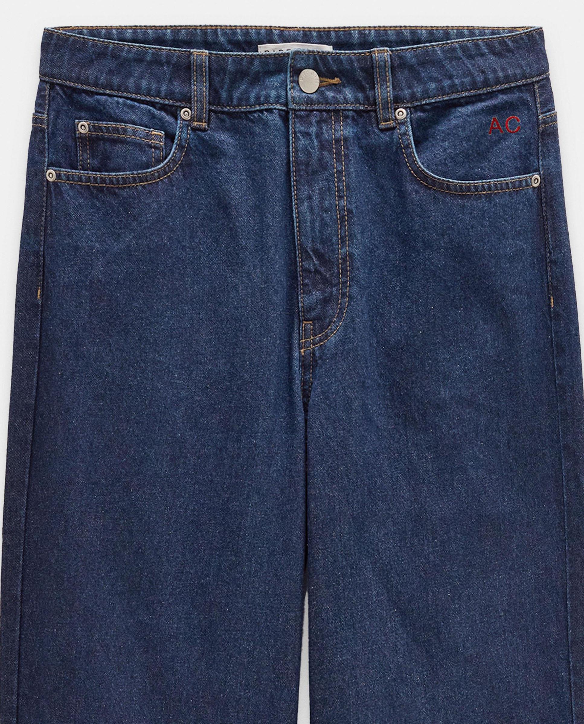 Vaqueros rectos de mujer 100% algodón en liso - Parfois - Azul marino Azul marino-7