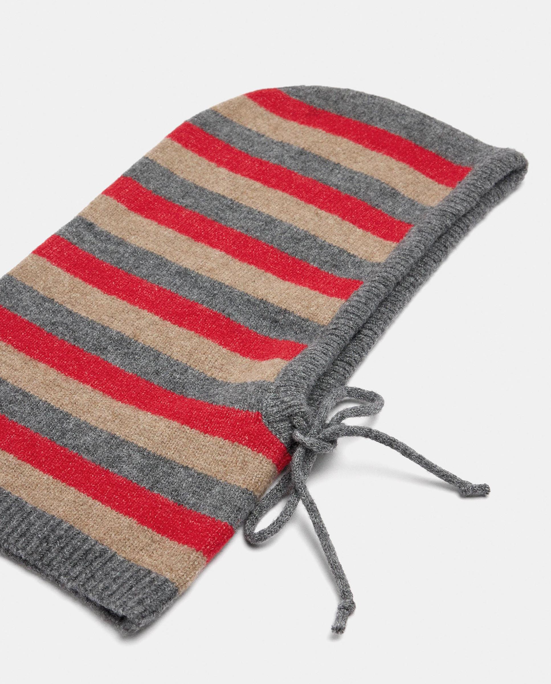 Gorro de mujer con cordón ajustable y estampado de rayas - Parfois - Rojo Rojo-3