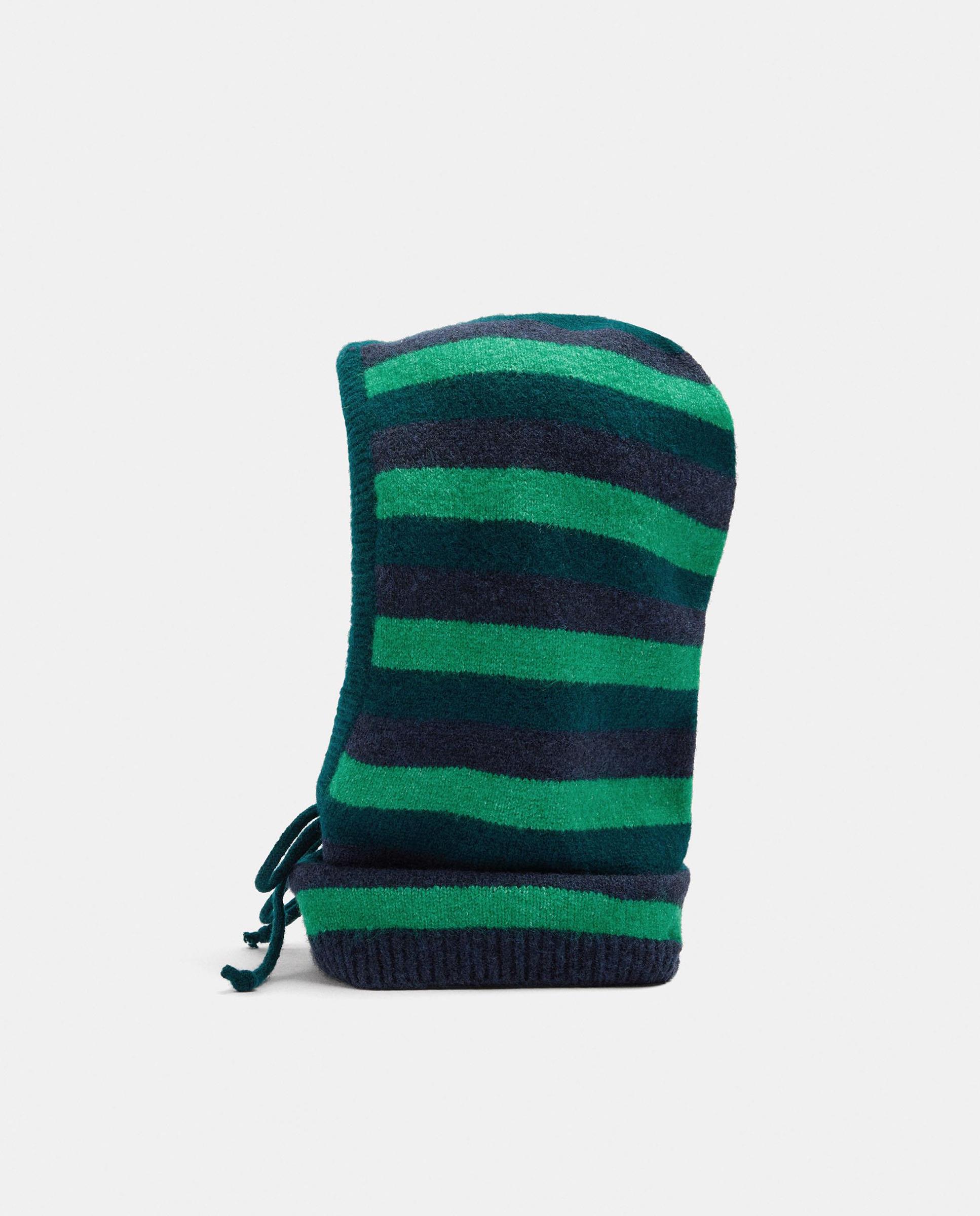 Gorro de mujer con cordón ajustable y estampado de rayas - Parfois - Verde Verde-1