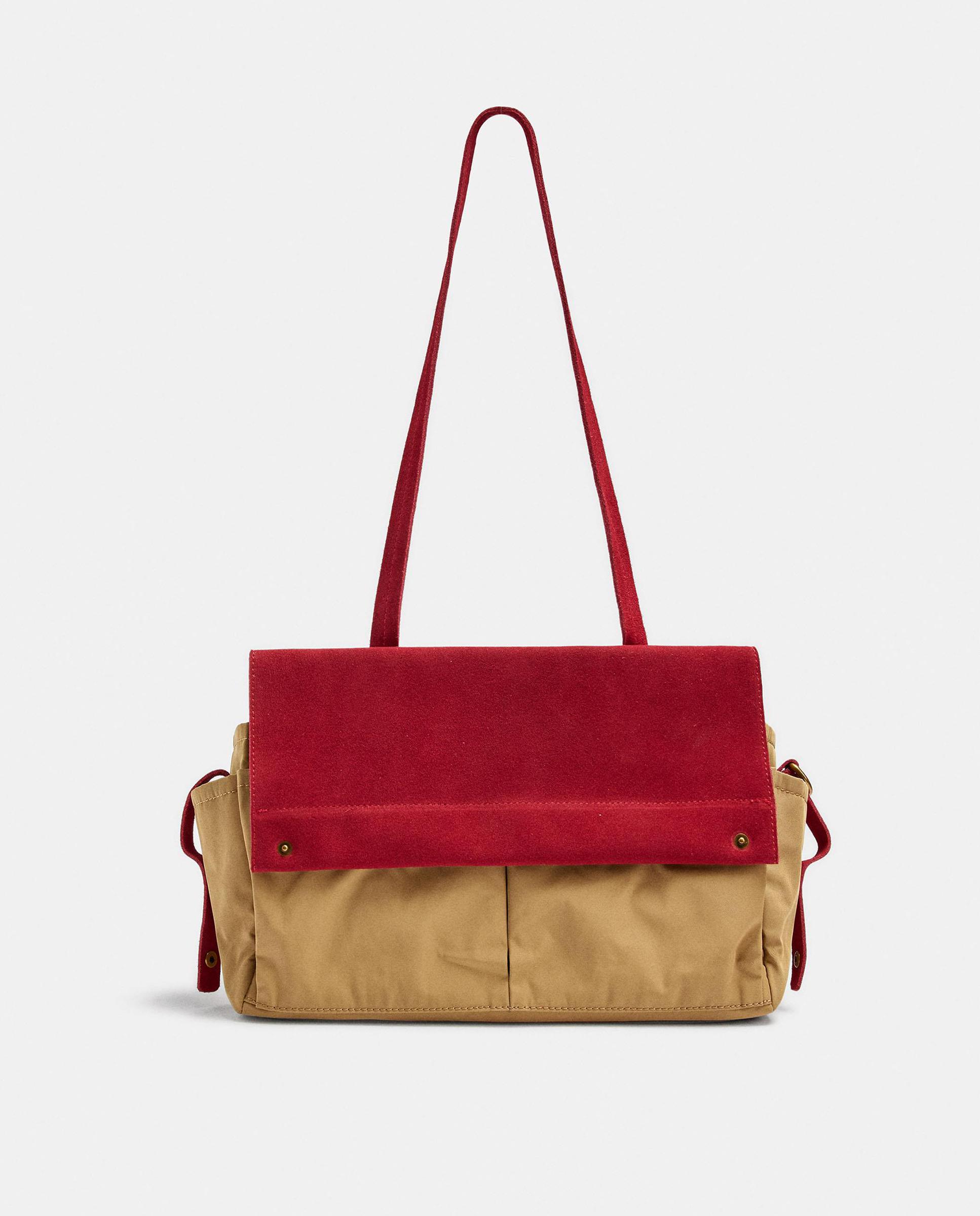 Bolso de hombro grande con cierre imantado en liso - Parfois - Multicolor Multicolor-1