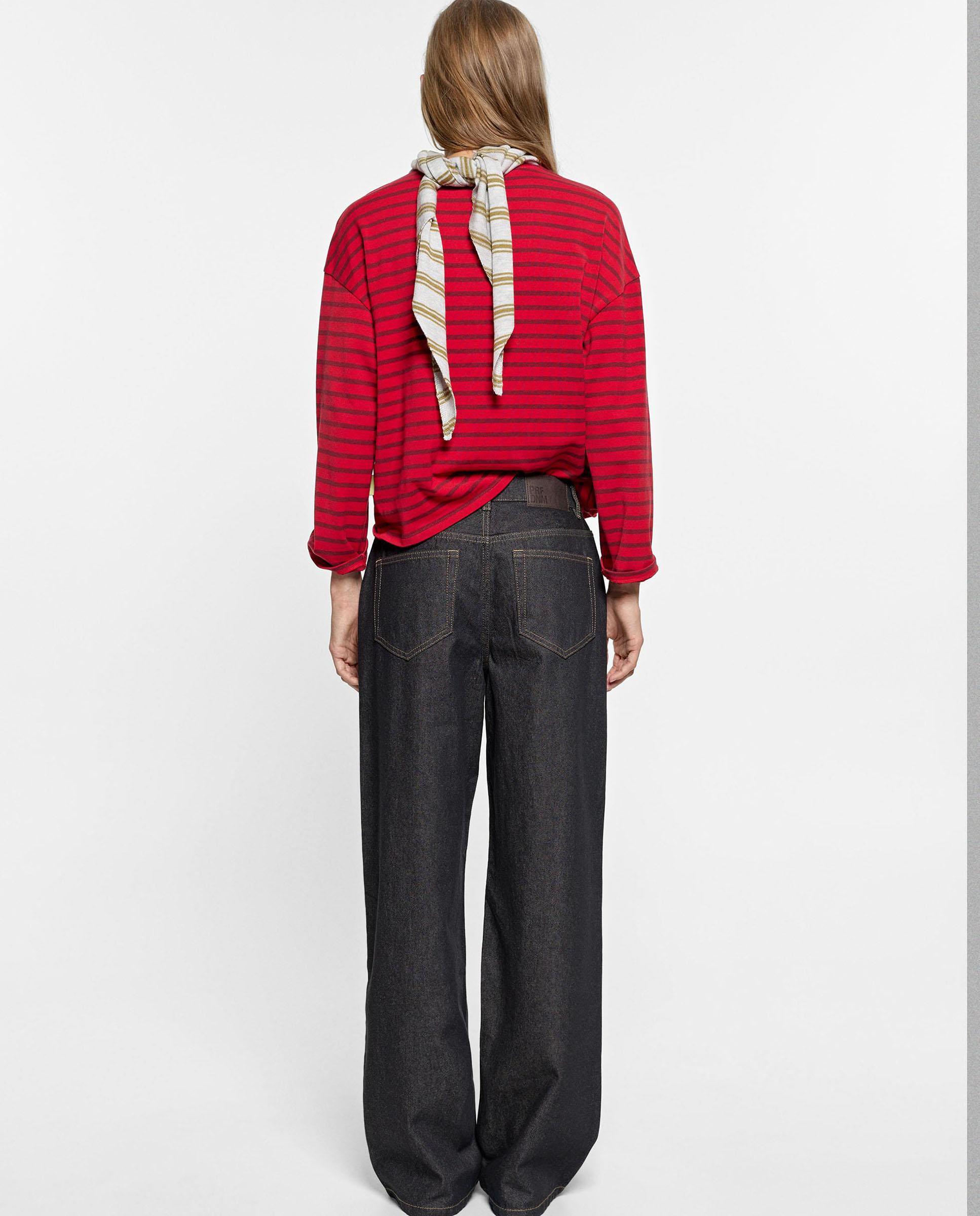 Vaqueros rectos de mujer 100% algodón en liso - Parfois - Negro Negro-4
