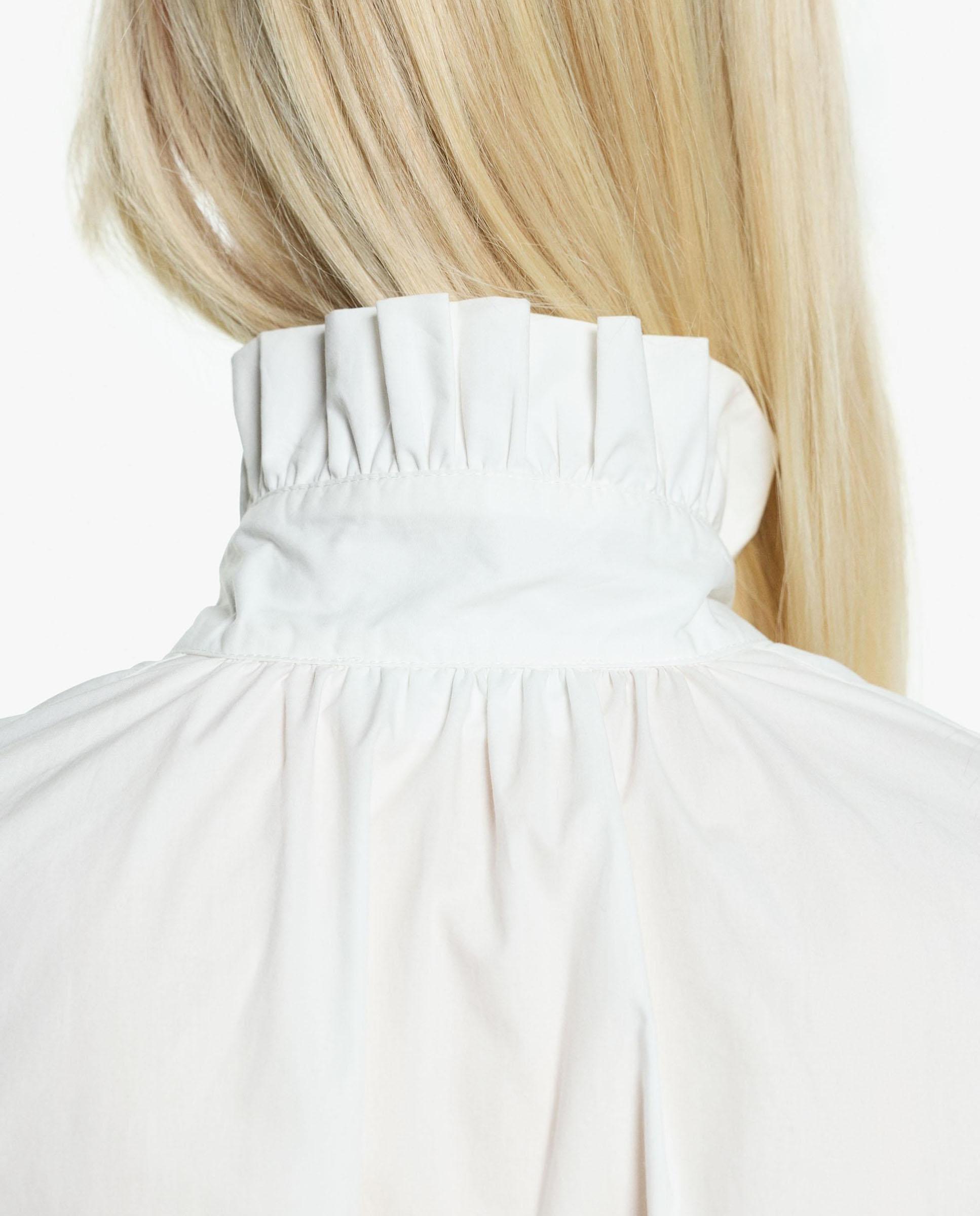 Imagen 5 de Blusa de mujer 100% algodón con cuello alto y volante - Parfois - Crudo Crudo