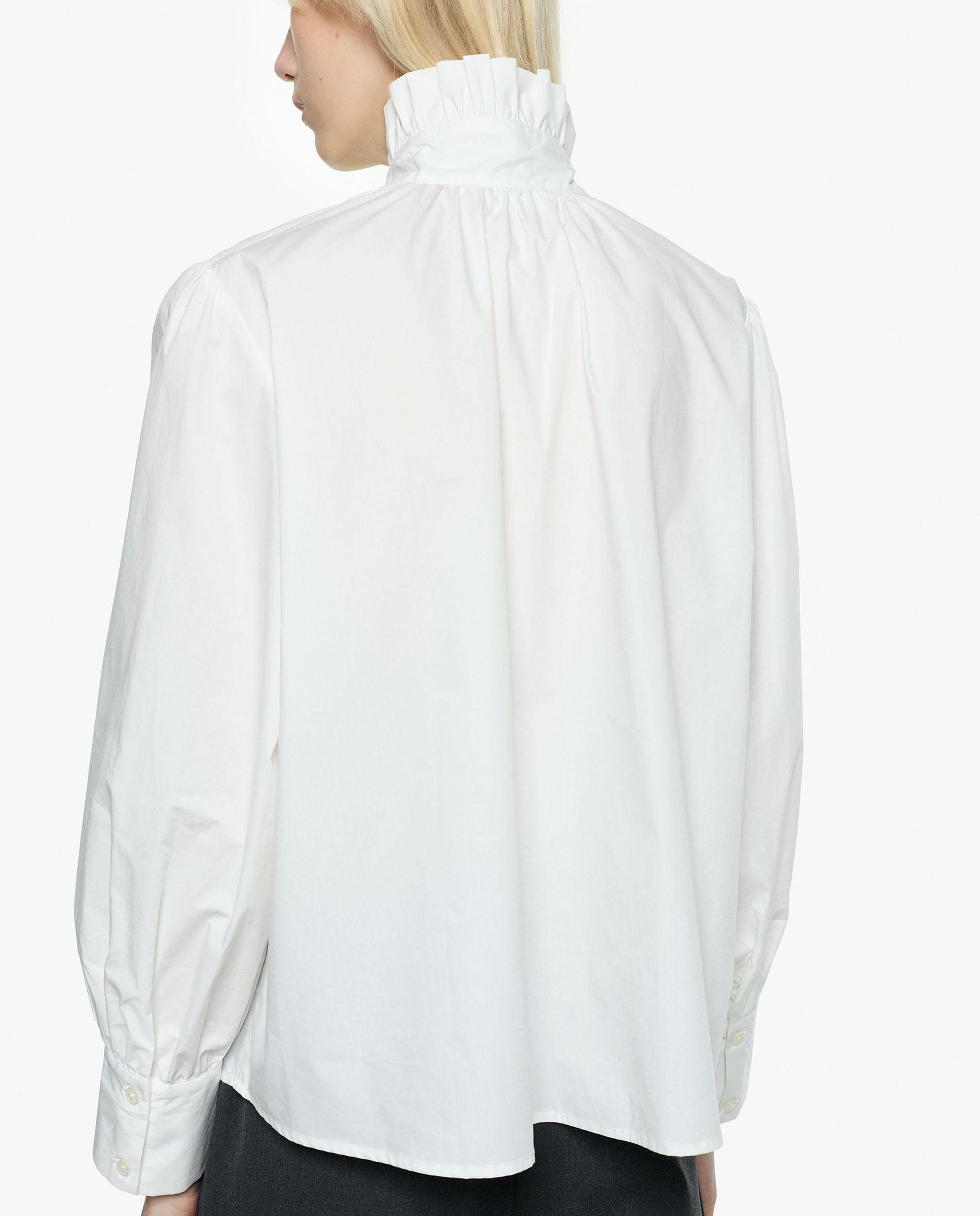 Imagen 6 de Blusa de mujer 100% algodón con cuello alto y volante - Parfois - Crudo Crudo