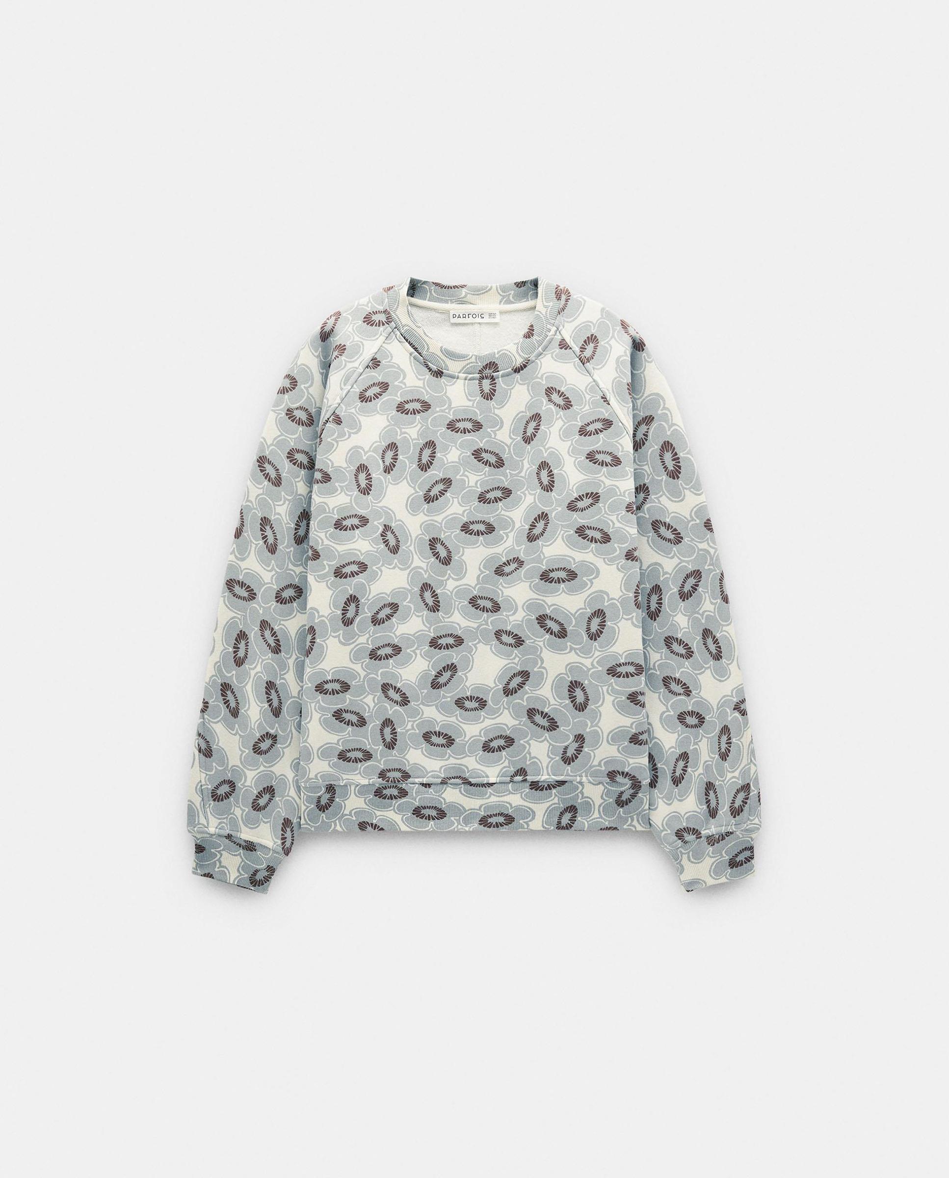 Sudadera de mujer con cuello redondo y estampado floral - Parfois - Multicolor Multicolor-5