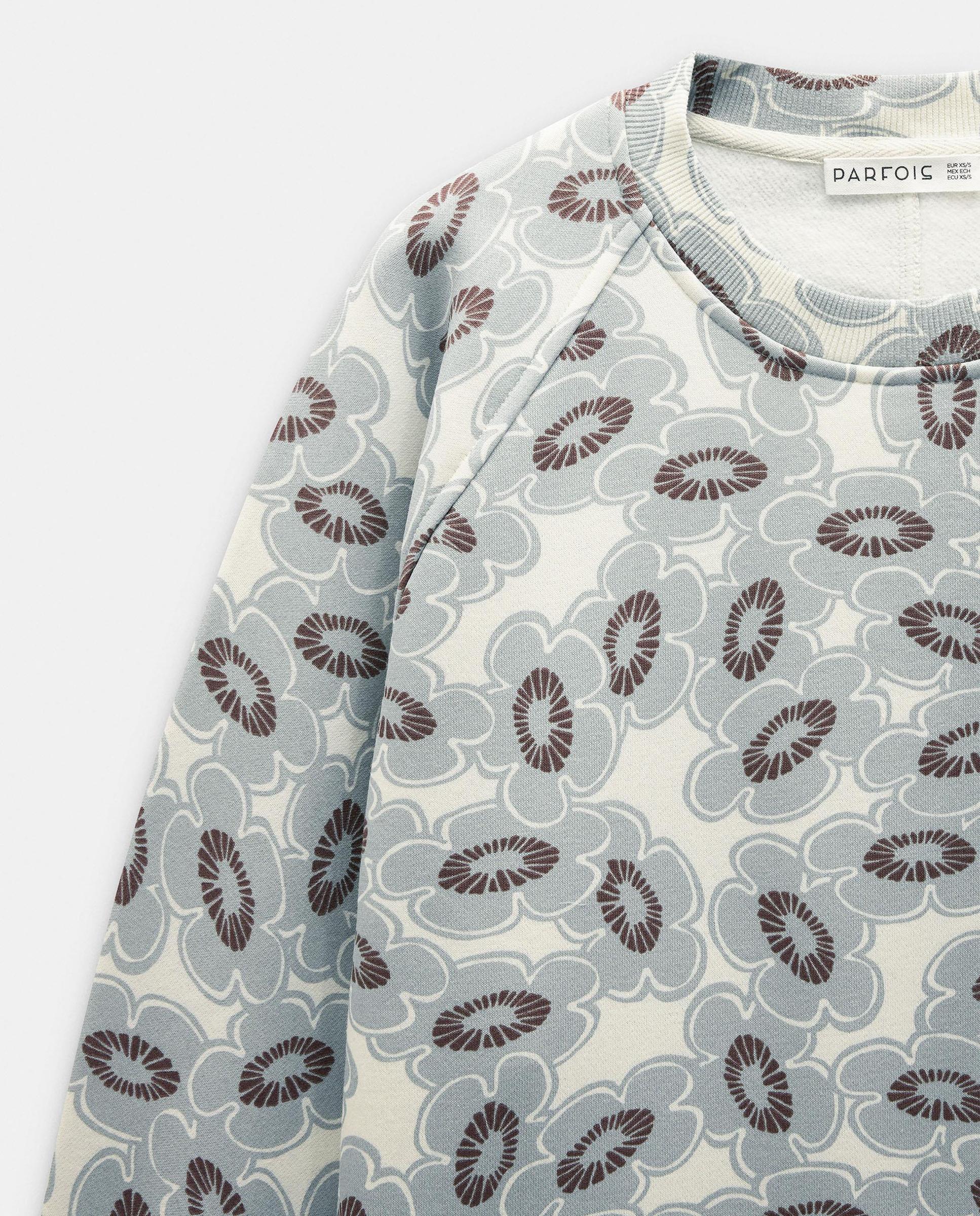 Sudadera de mujer con cuello redondo y estampado floral - Parfois - Multicolor Multicolor-4