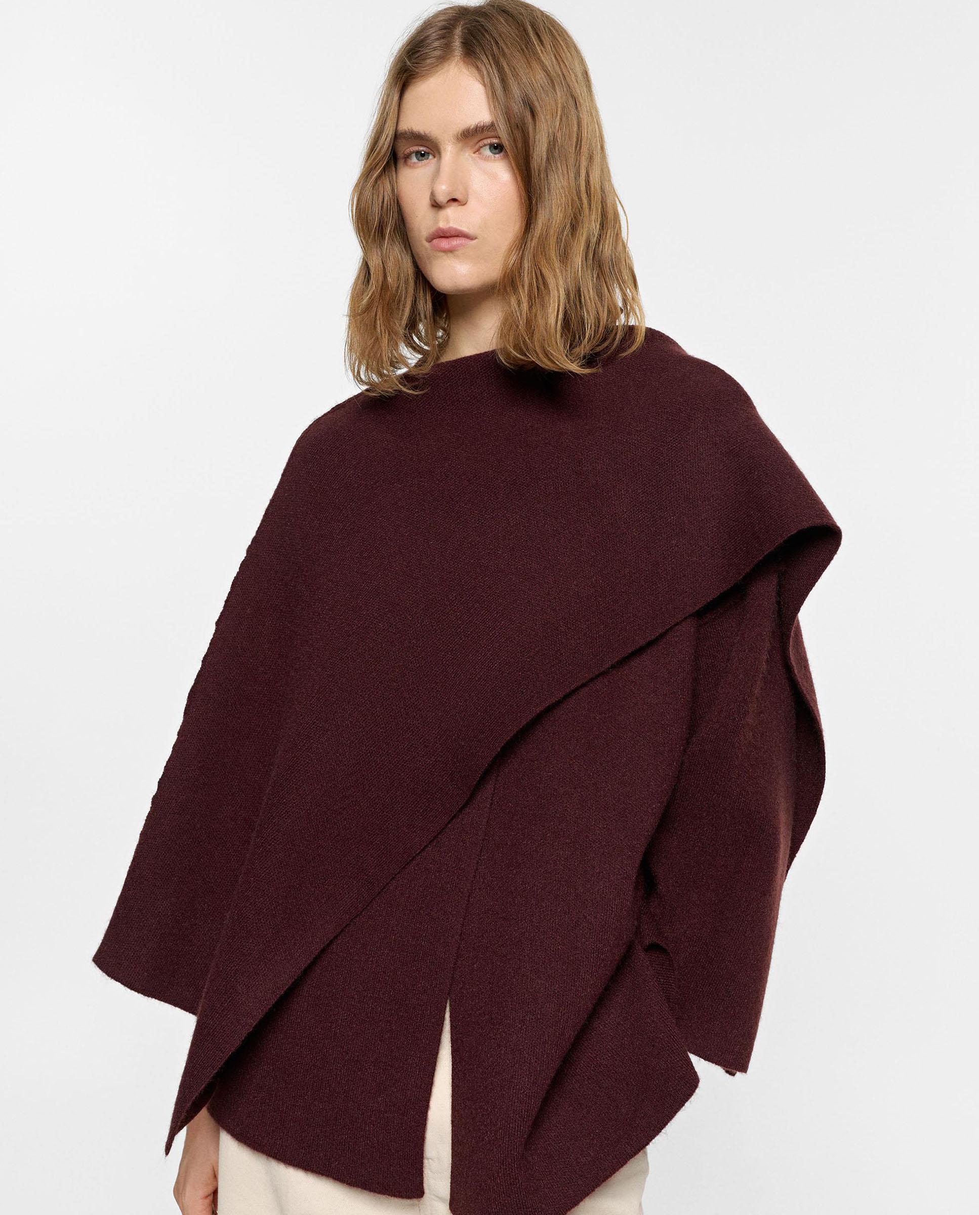 Imagen 1 de Chaqueta de mujer con capa estilo oversize - Parfois - Burdeos Burdeos
