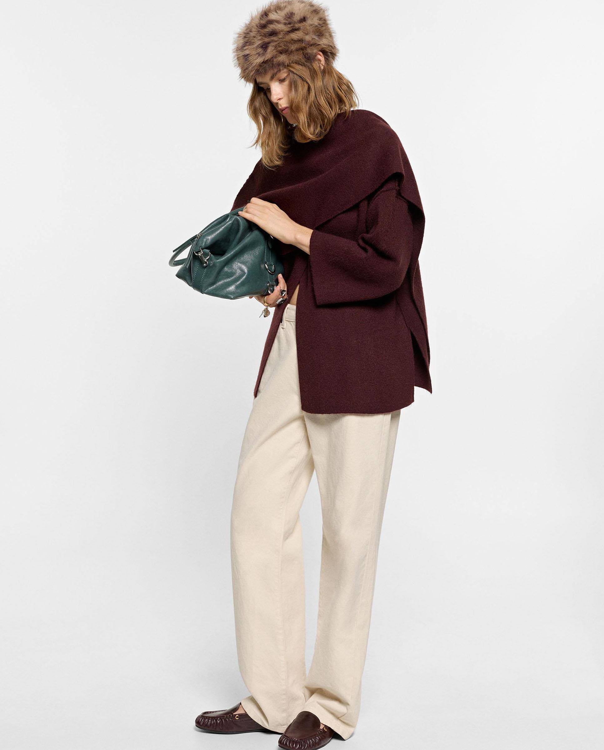 Imagen 2 de Chaqueta de mujer con capa estilo oversize - Parfois - Burdeos Burdeos