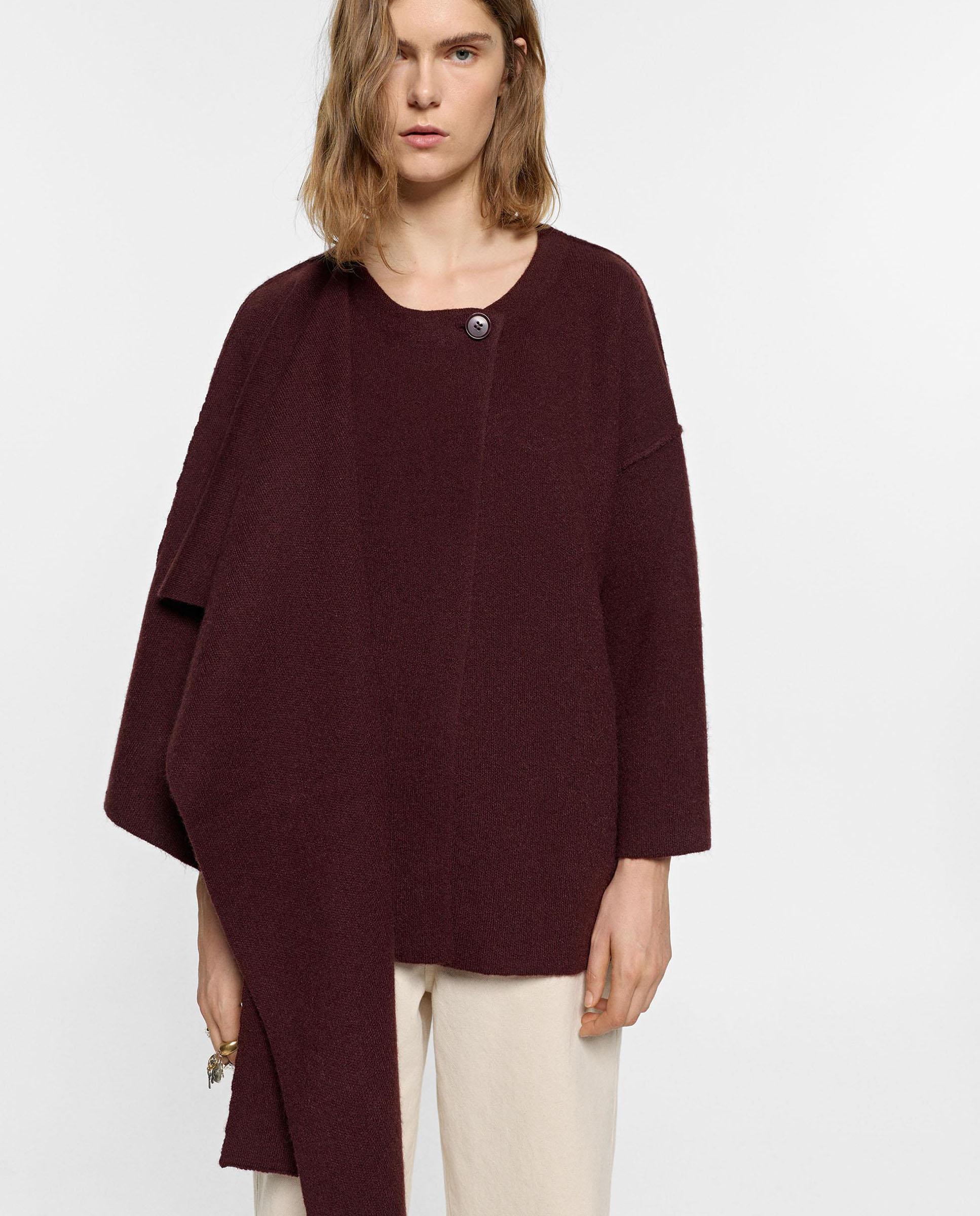 Imagen 5 de Chaqueta de mujer con capa estilo oversize - Parfois - Burdeos Burdeos