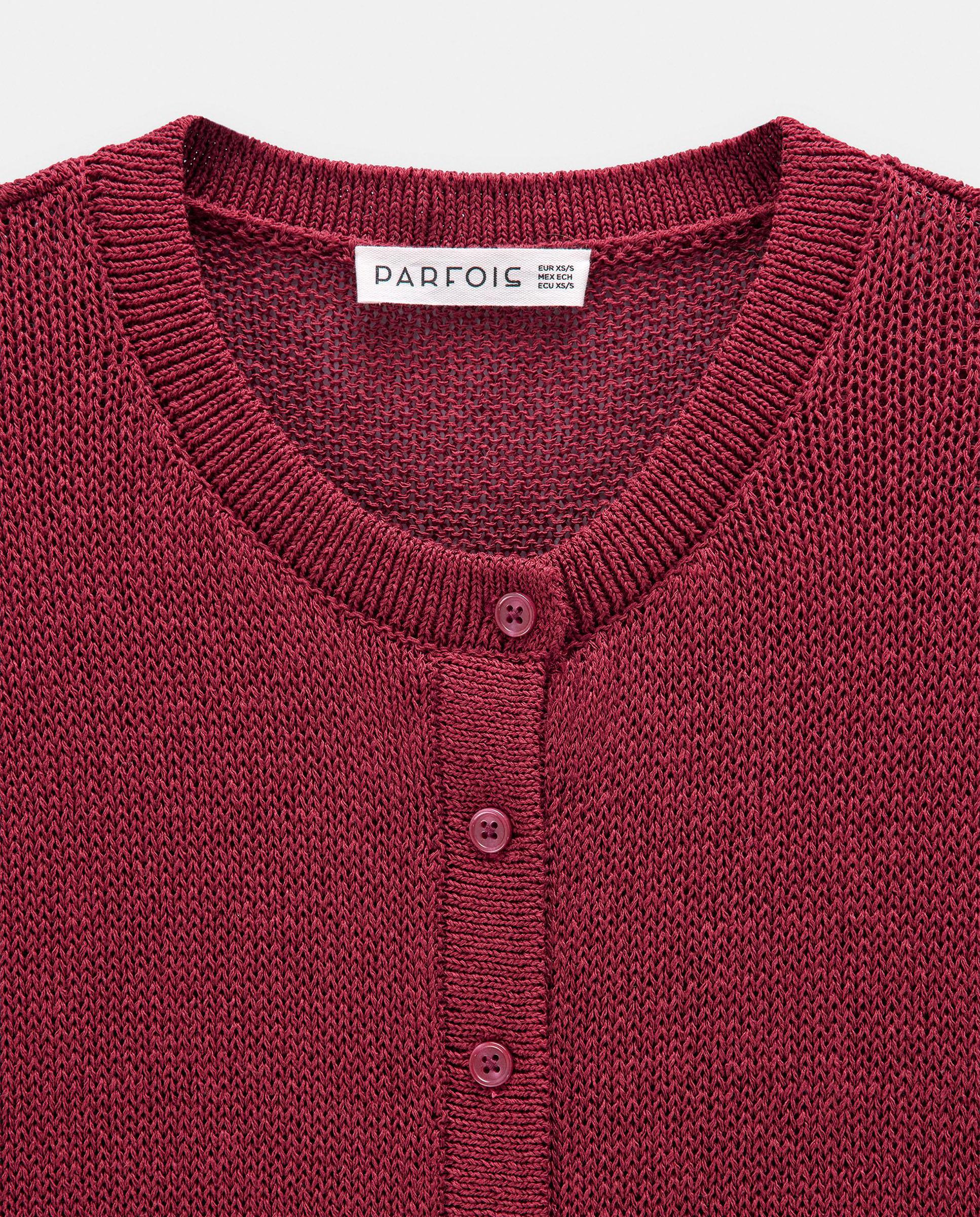 Cárdigan de mujer de punto con botones - Parfois - Burdeos Burdeos-5