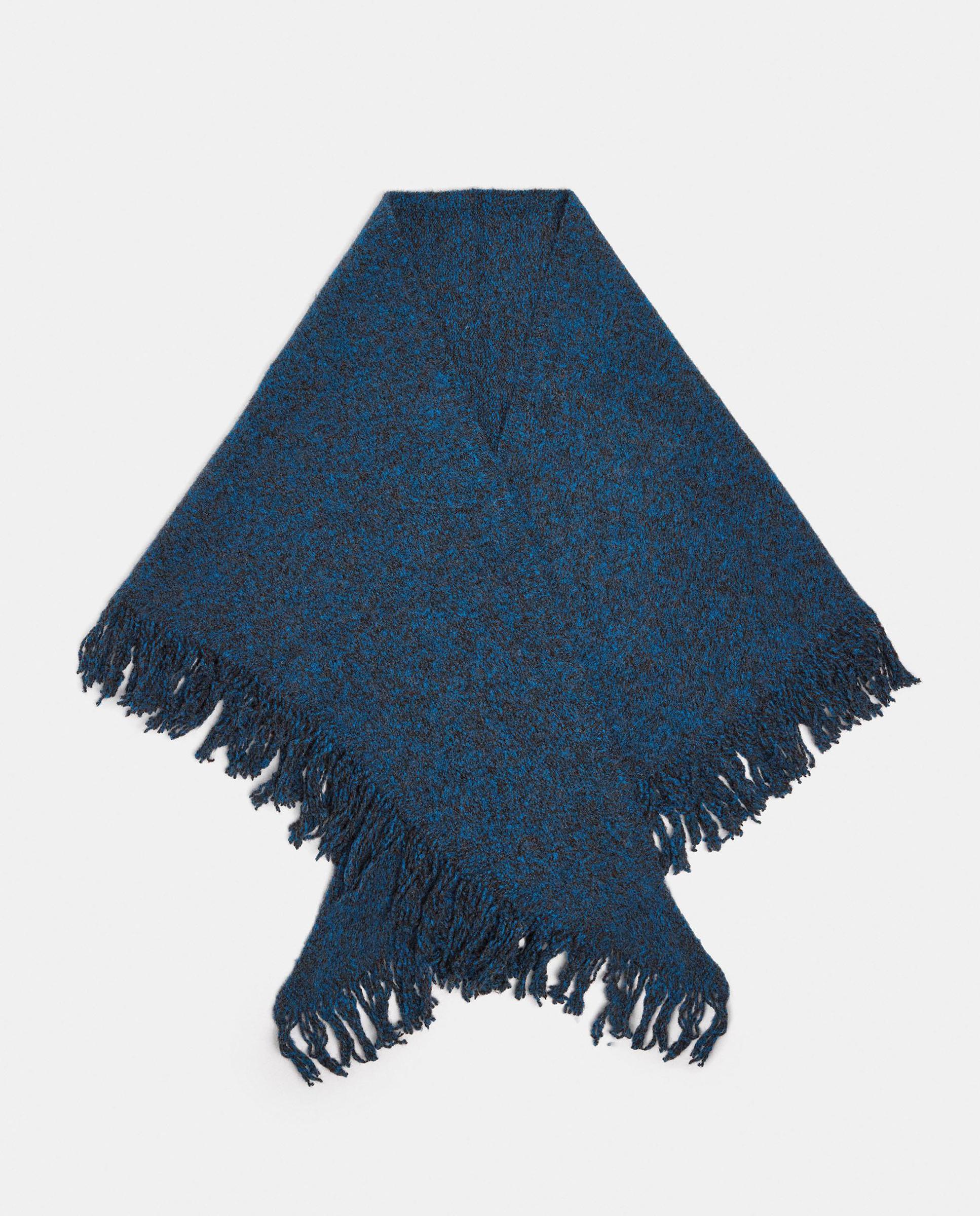 Mantón 100% lana con flecos en liso - Parfois - Azul Azul-1