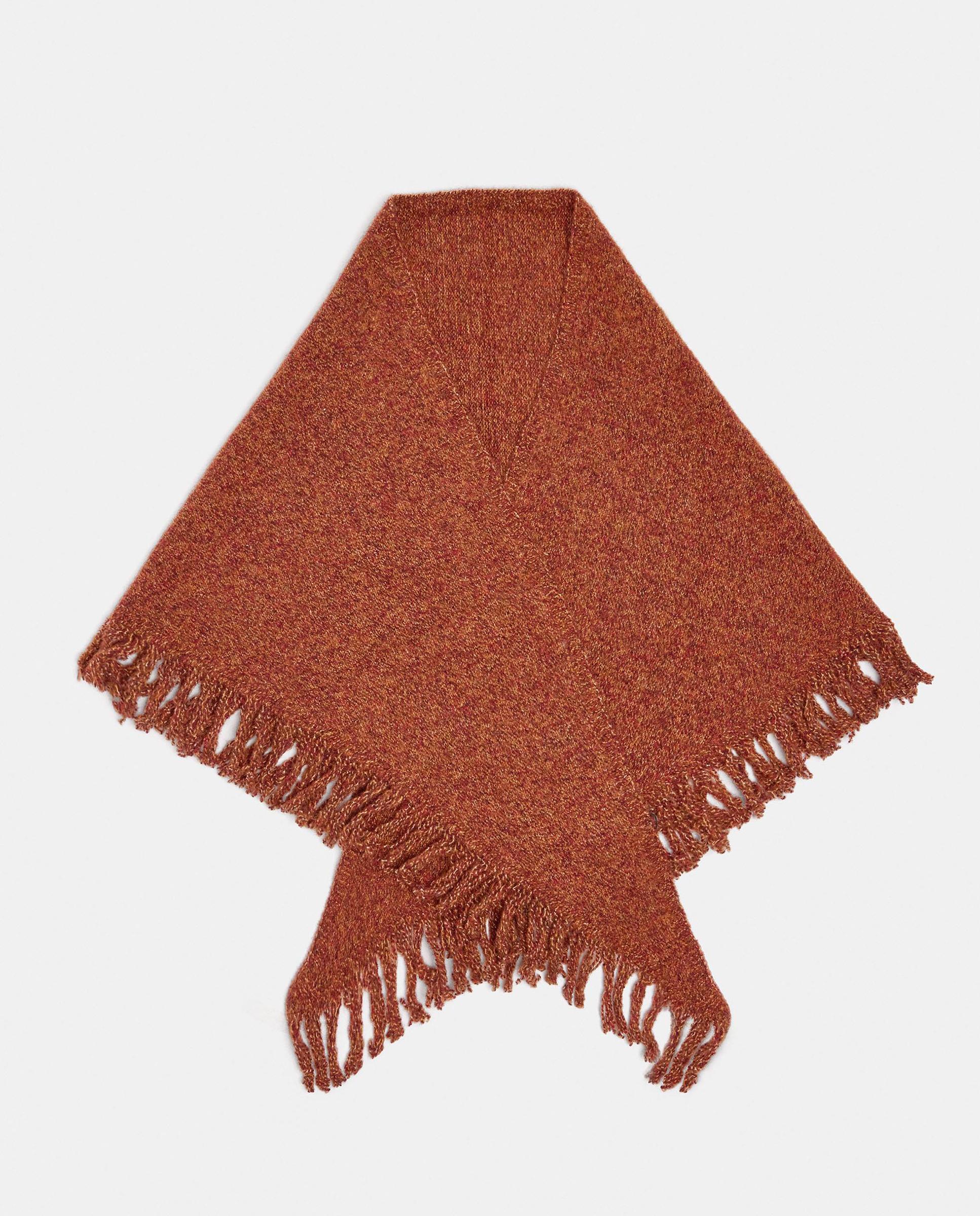Mantón 100% lana con flecos en liso - Parfois - Teja Teja-1