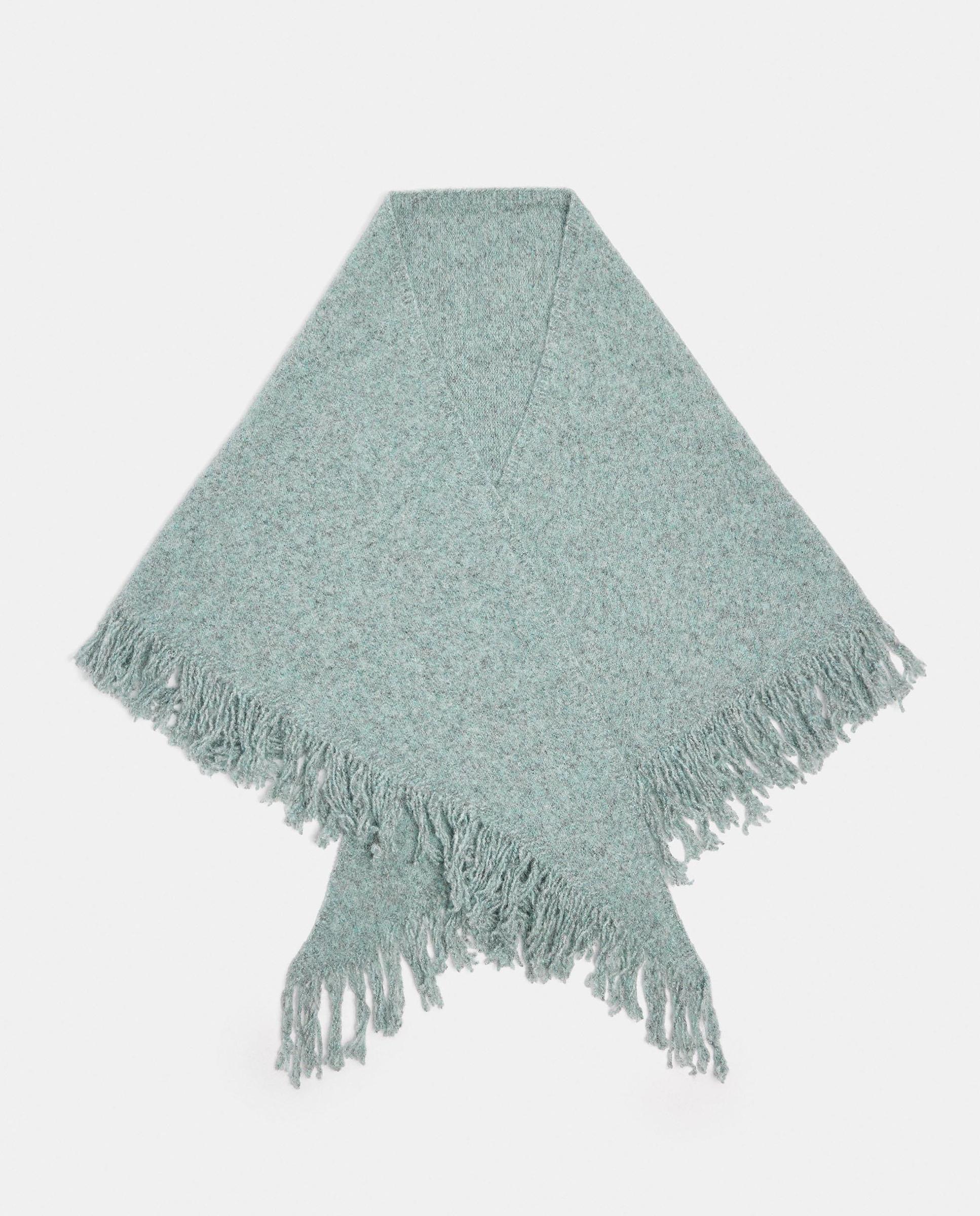 Mantón 100% lana con flecos en liso - Parfois - Verde Verde-1