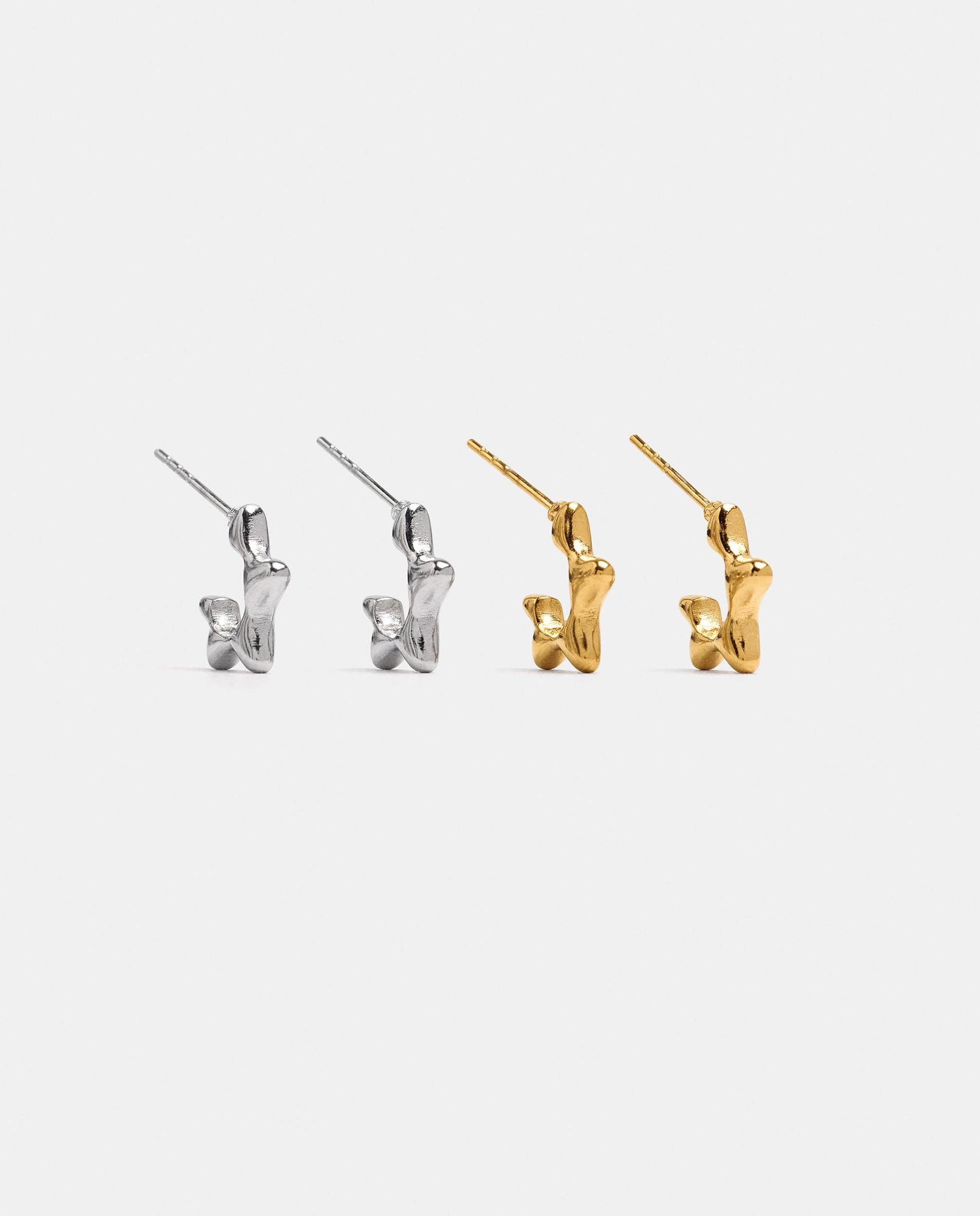 Pack de pendientes de aro de acero inoxidable con forma de estrella - Parfois - Multicolor Multicolor-1