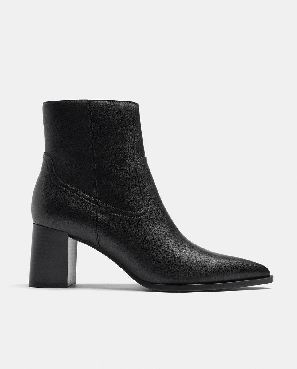 Botines básicos de mujer con cierre de cremallera en liso - Parfois - Negro Negro-3