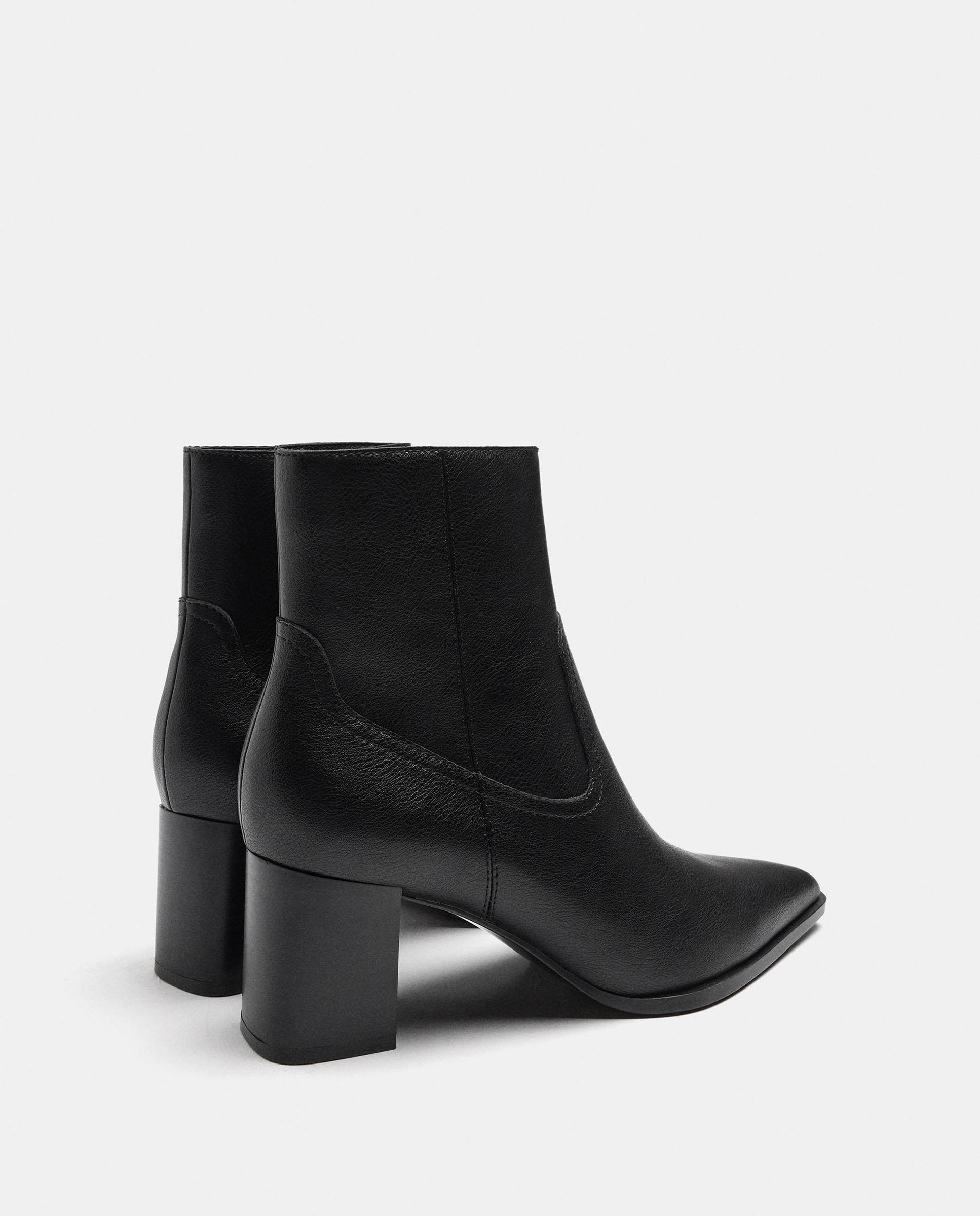 Botines básicos de mujer con cierre de cremallera en liso - Parfois - Negro Negro-4