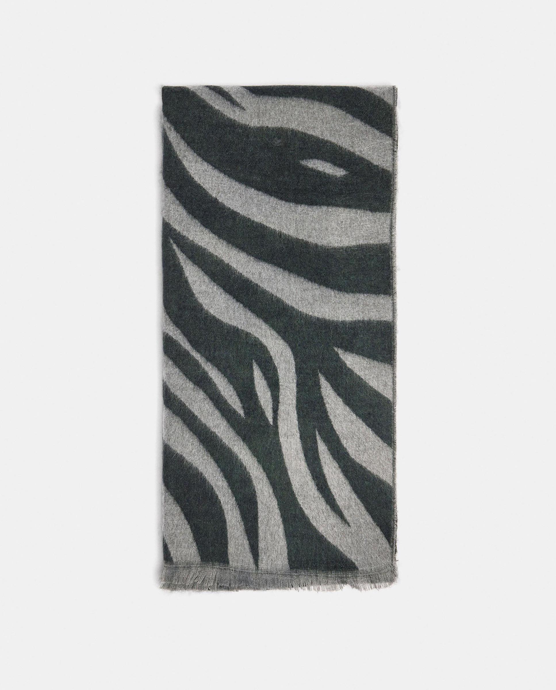Bufanda 100% lana con estampado animal print - Parfois - Verde Verde-1