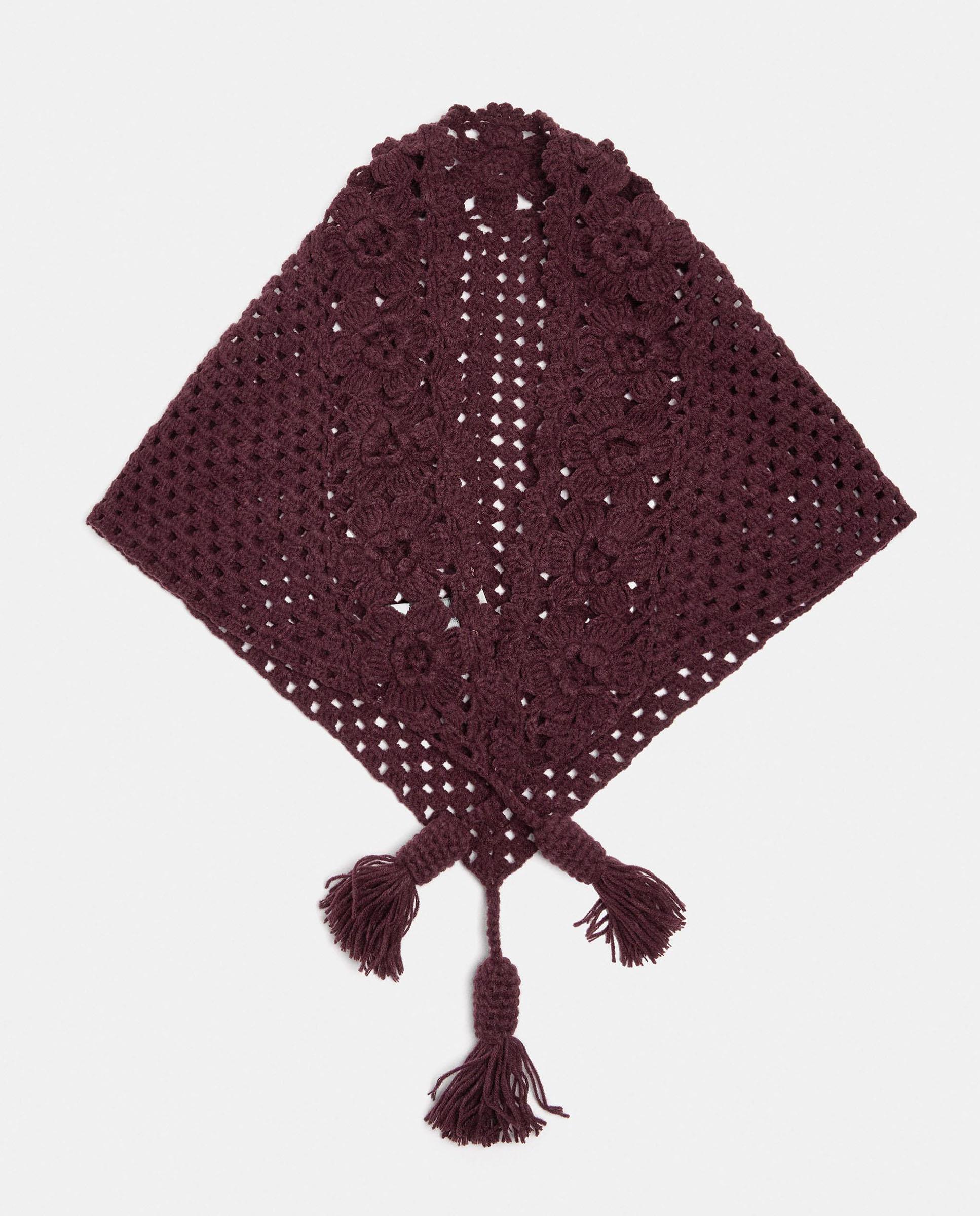 Pañuelo 100% lana de punto con borlas decorativas - Parfois - Burdeos Burdeos-1