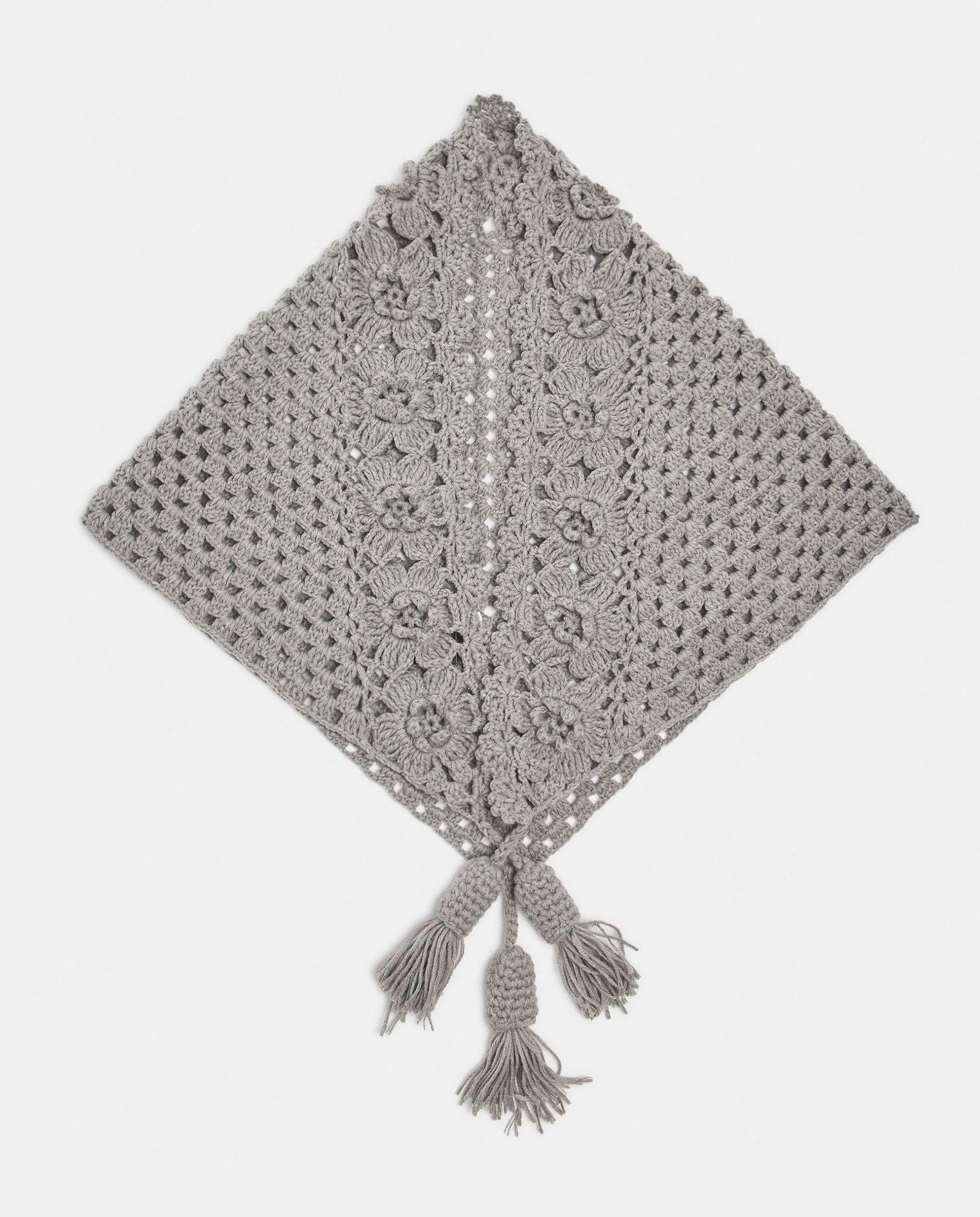 Pañuelo 100% lana de punto con borlas decorativas - Parfois - Gris Gris-1