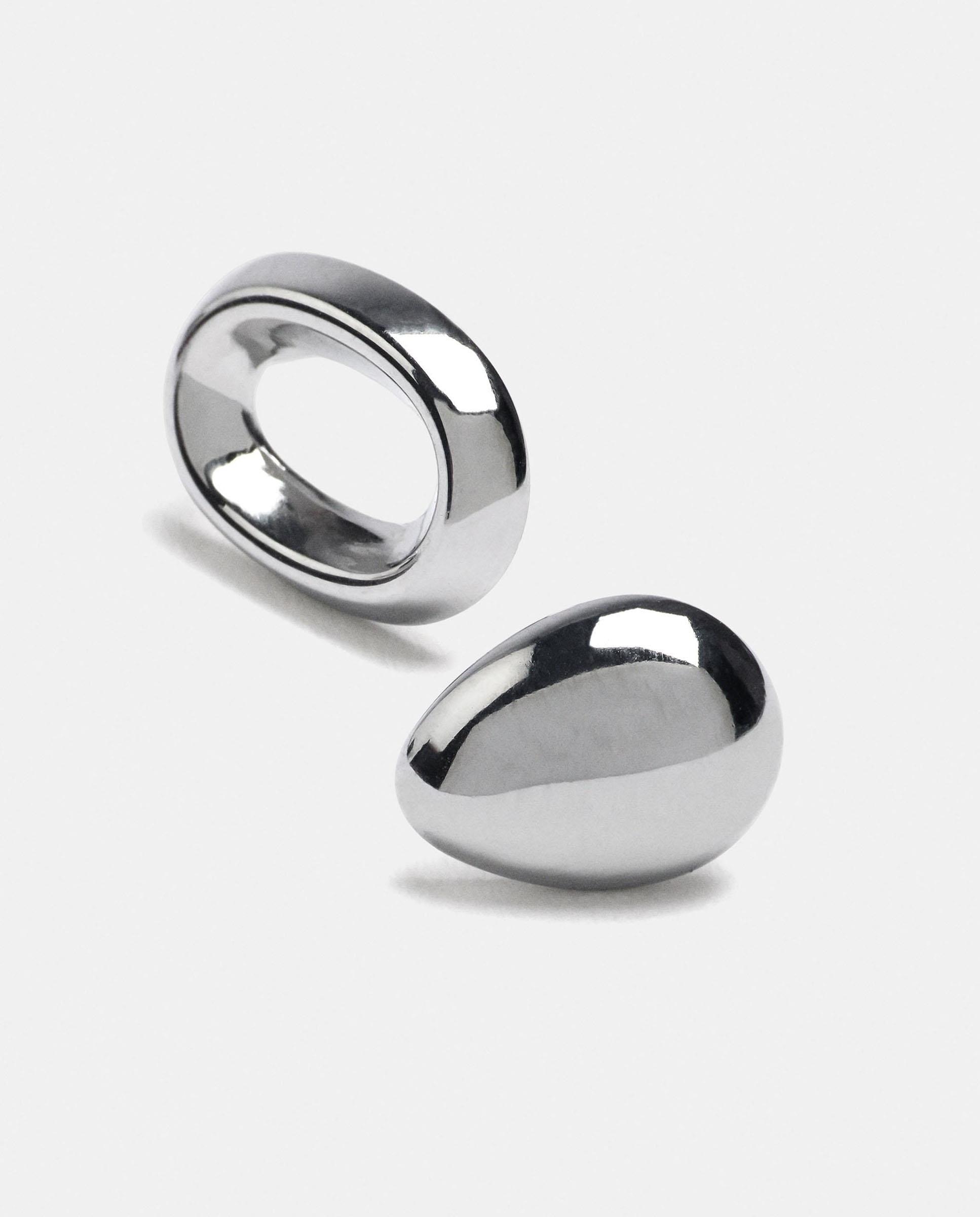 Imagen 2 de Pack de pendientes de acero inoxidable de distintas formas - Parfois - Plateado Plateado