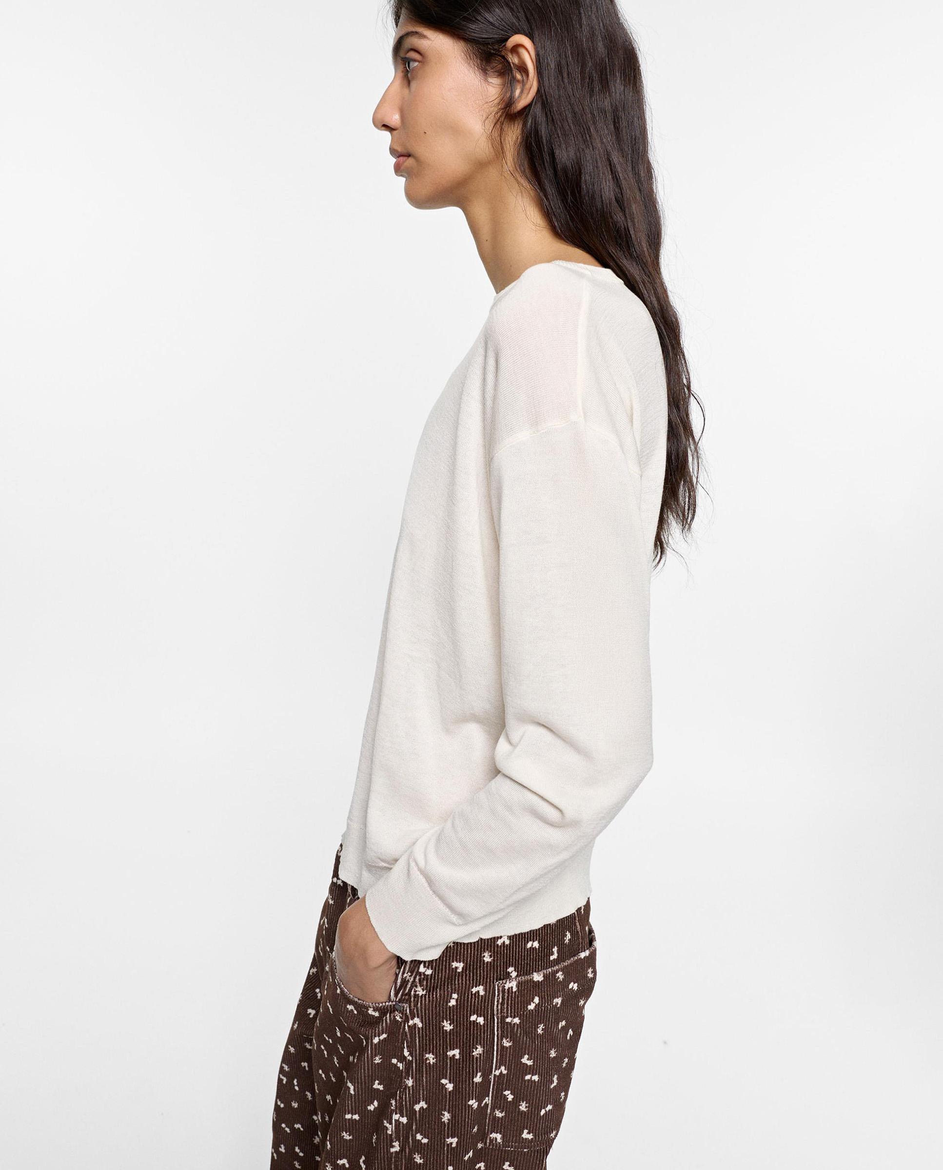 Jersey de mujer de manga larga en liso - Parfois - Crudo Crudo-3