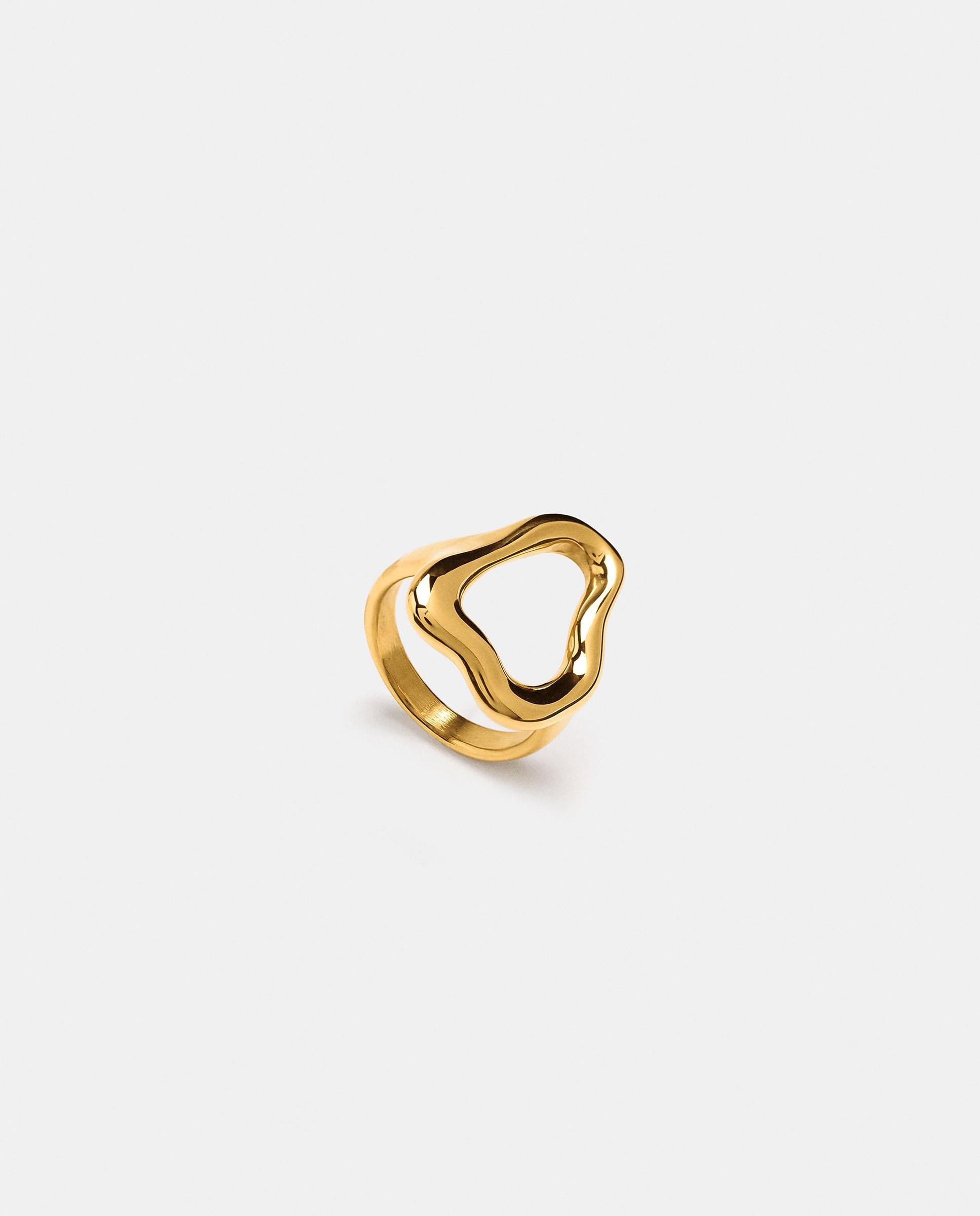 Anillo de acero inoxidable irregular en liso - Parfois - Dorado Dorado-1