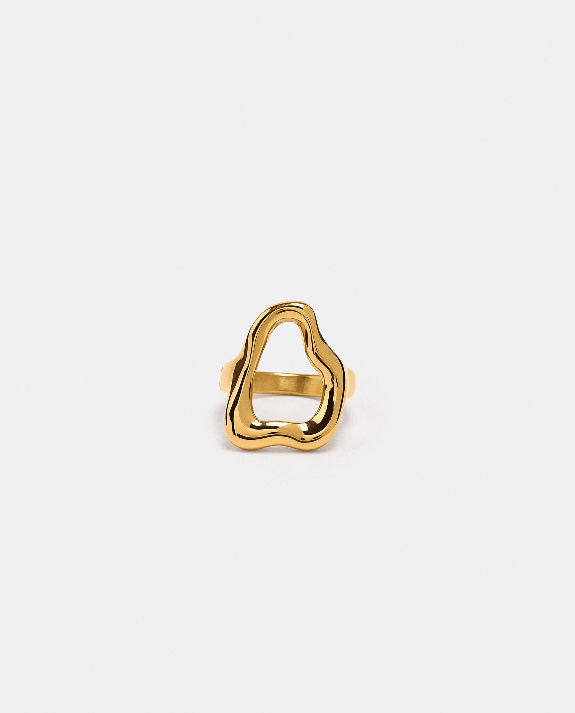 Anillo de acero inoxidable irregular en liso - Parfois - Dorado Dorado-2