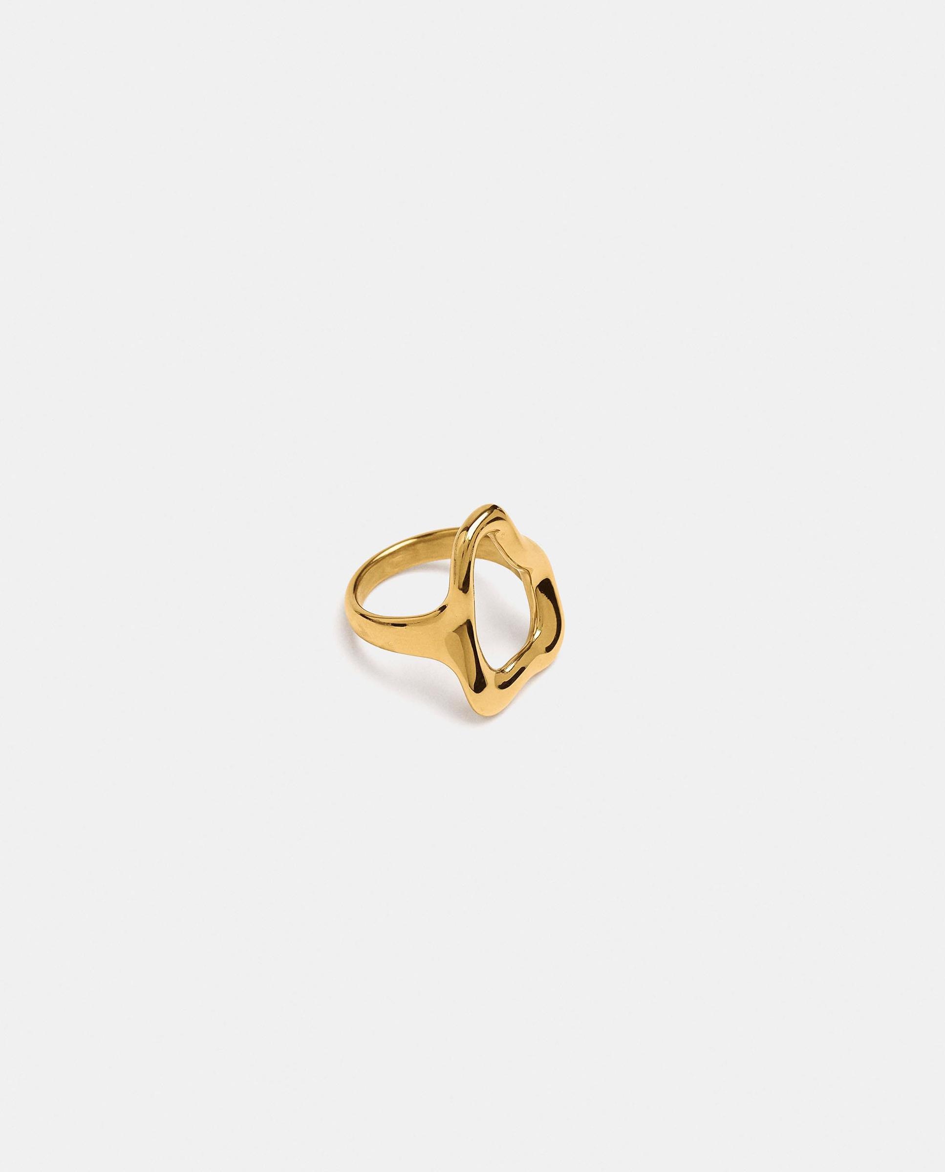 Anillo de acero inoxidable irregular en liso - Parfois - Dorado Dorado-3