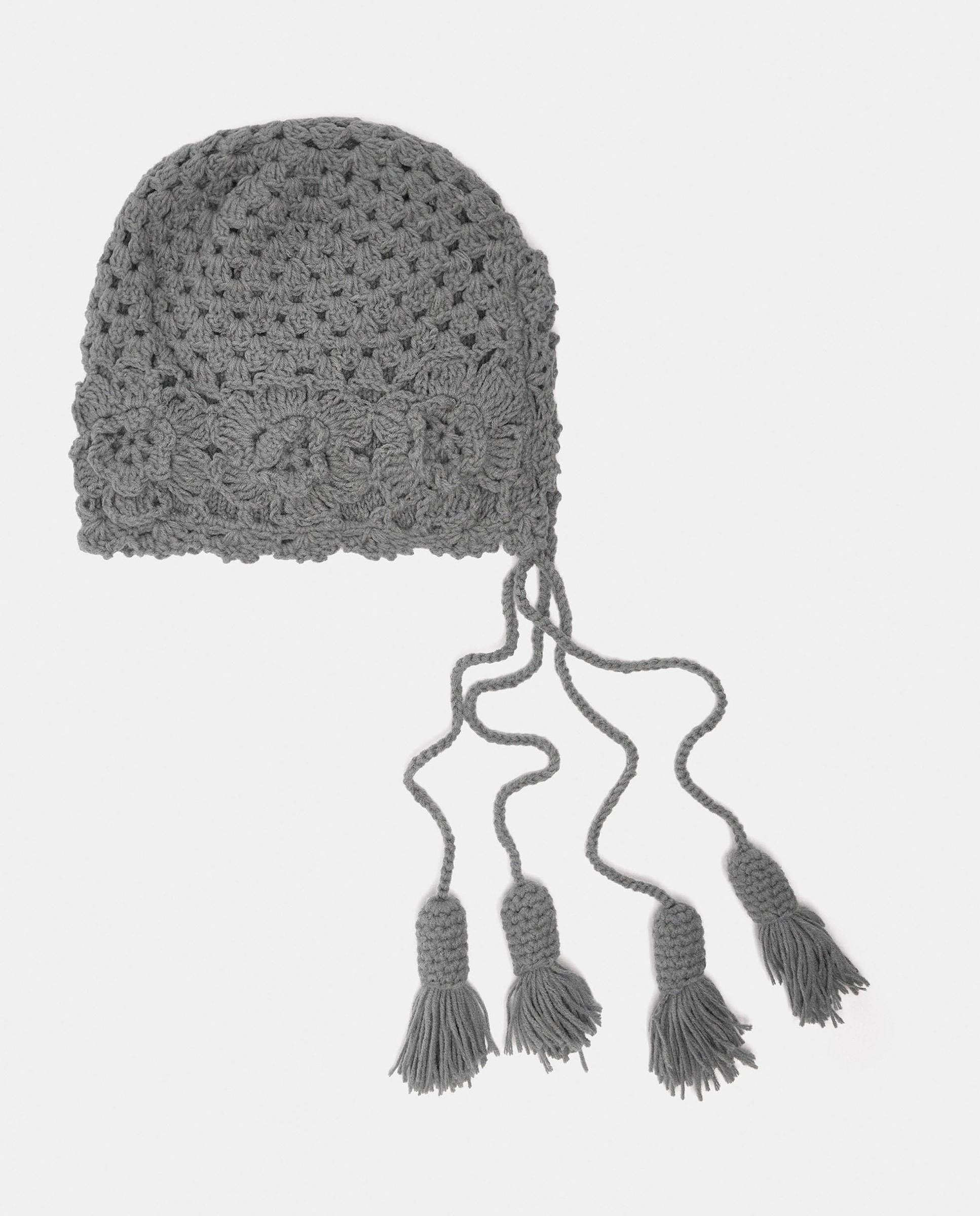 Gorro de mujer 100% lana de punto con borlas decorativas - Parfois - Gris Gris-1