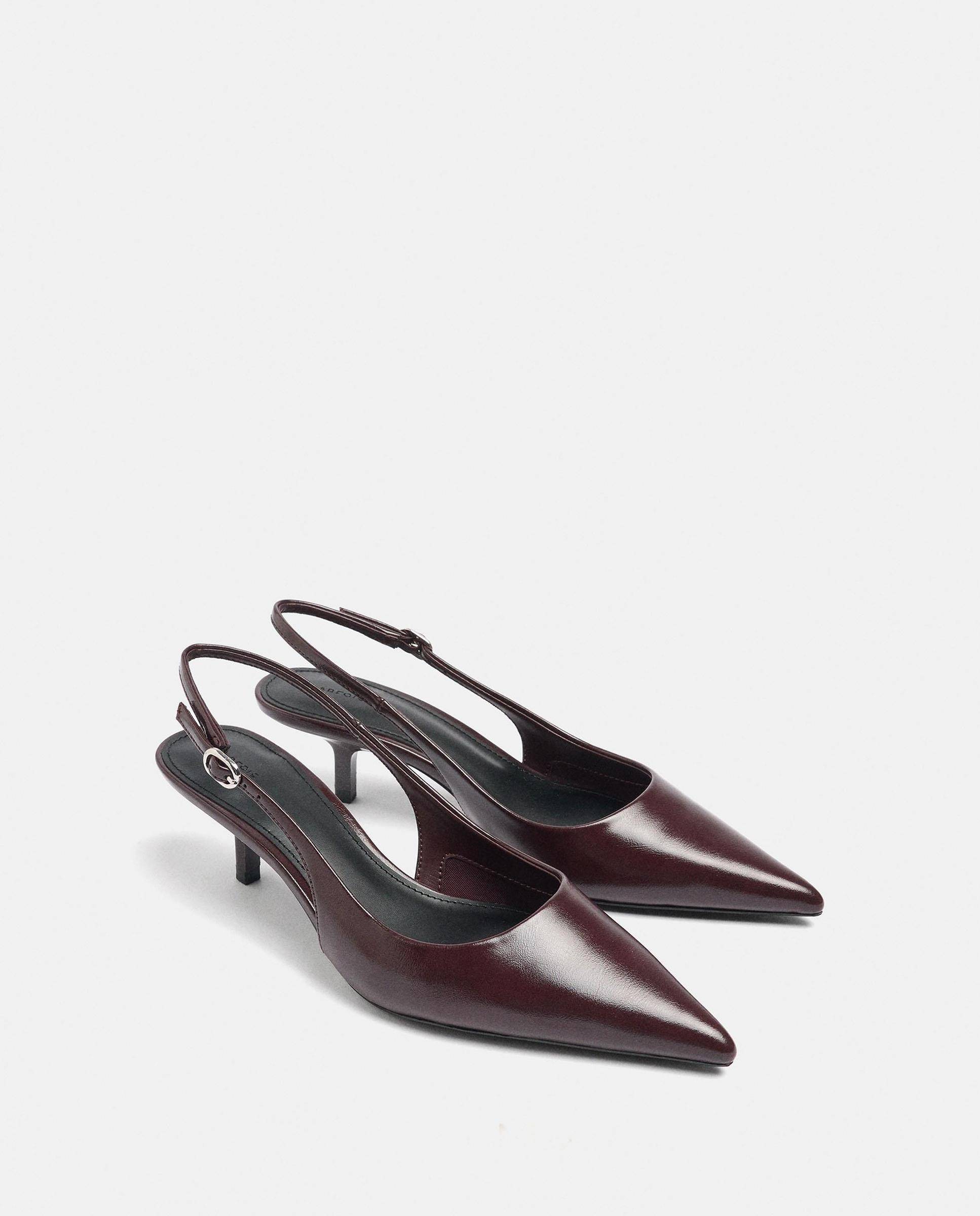 Zapatos de salón de mujer destalonados con cierre de hebilla en liso - Parfois - Marrón oscuro Marrón oscuro-2
