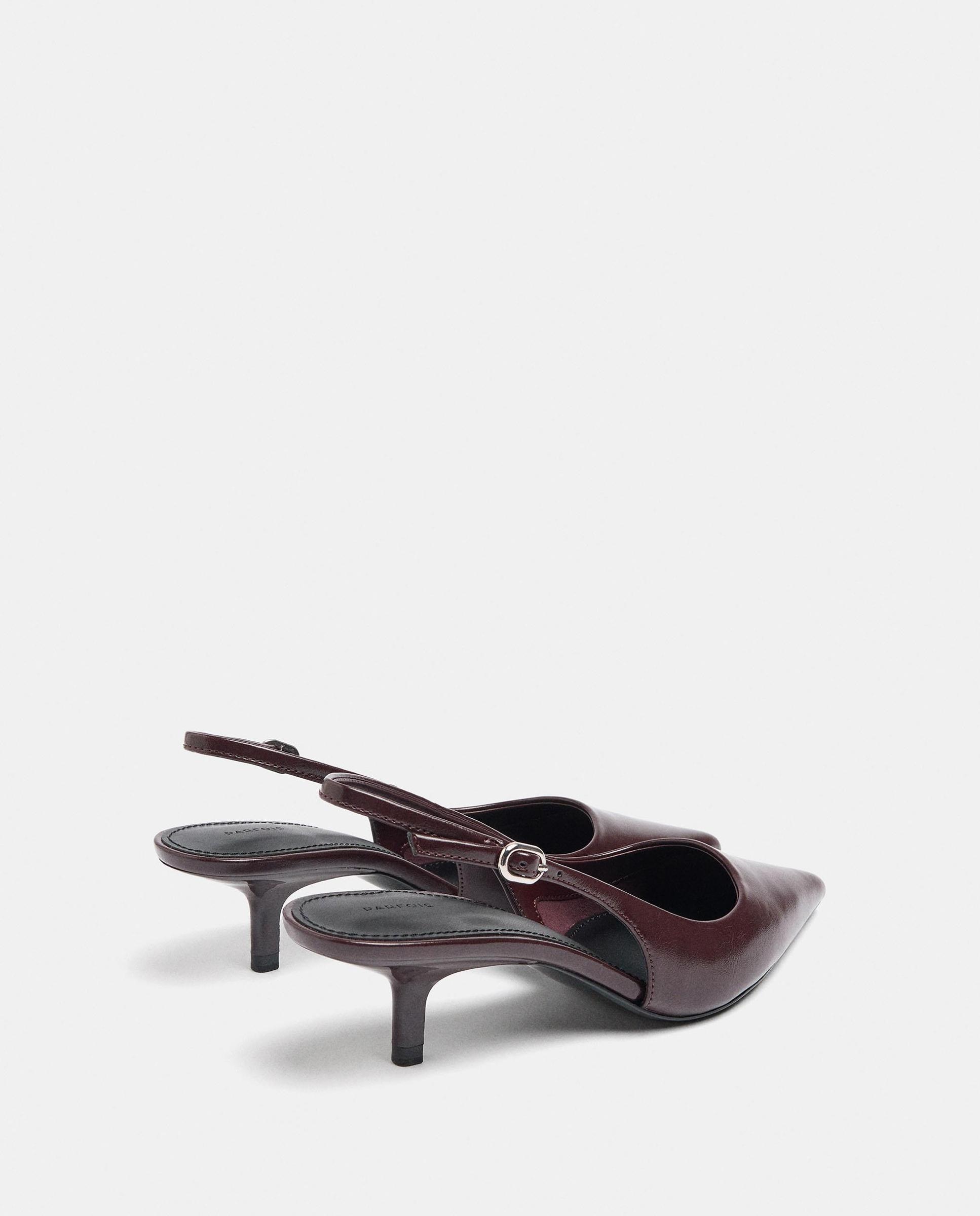 Zapatos de salón de mujer destalonados con cierre de hebilla en liso - Parfois - Marrón oscuro Marrón oscuro-4