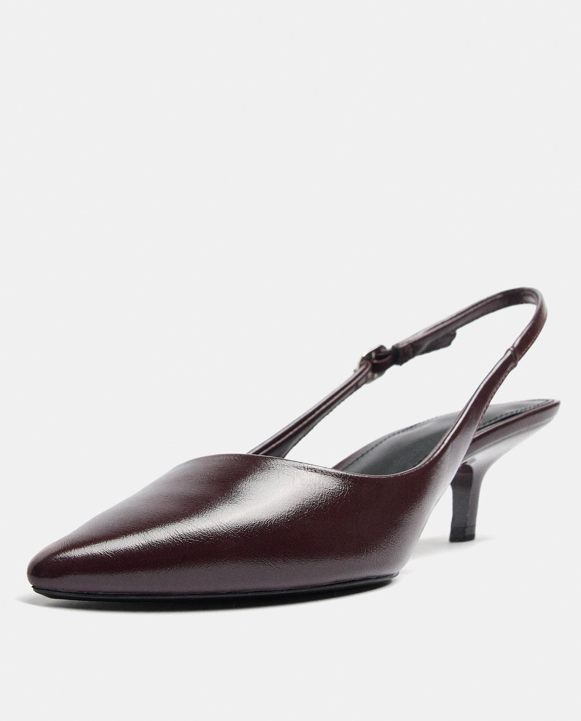 Zapatos de salón de mujer destalonados con cierre de hebilla en liso - Parfois - Marrón oscuro Marrón oscuro-5