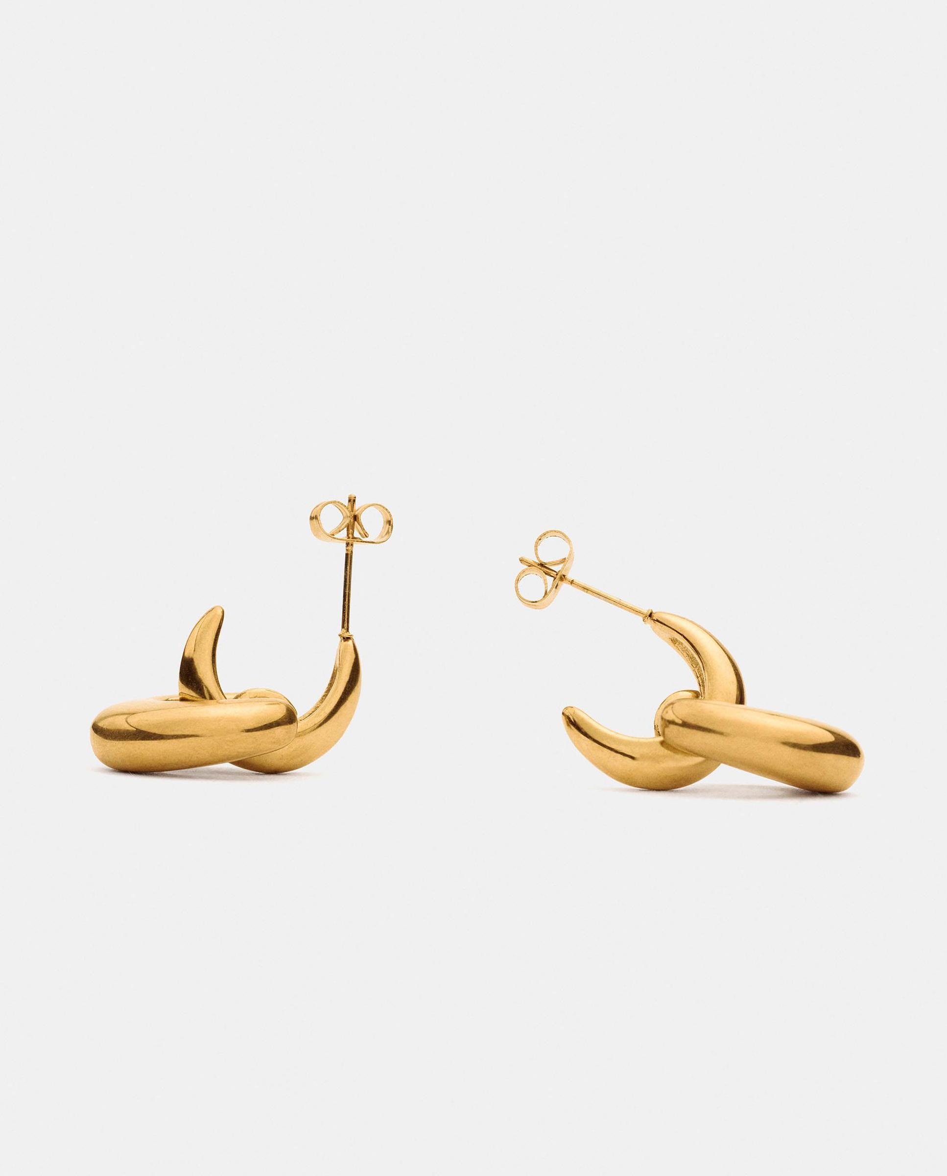 Pendientes de aro de acero inoxidable dobles - Parfois - Dorado Dorado-3