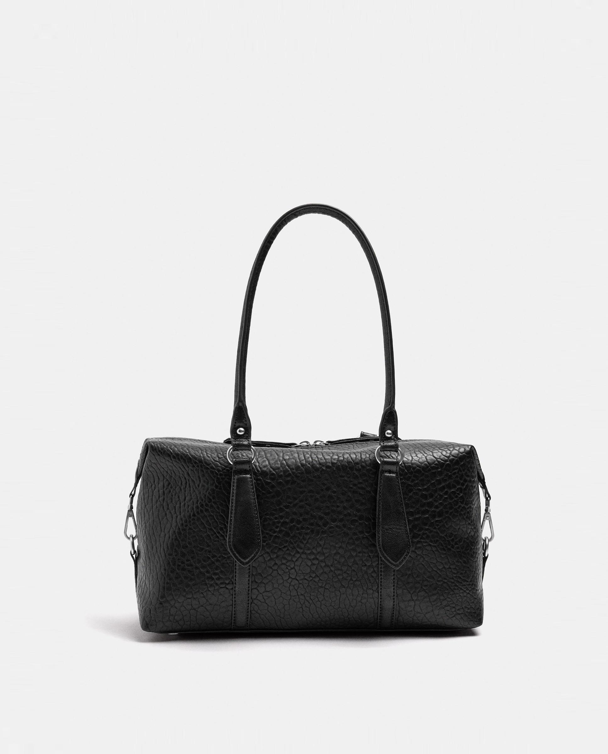 Bolso de hombro con cierre de cremallera en liso - Parfois - Negro Negro-1