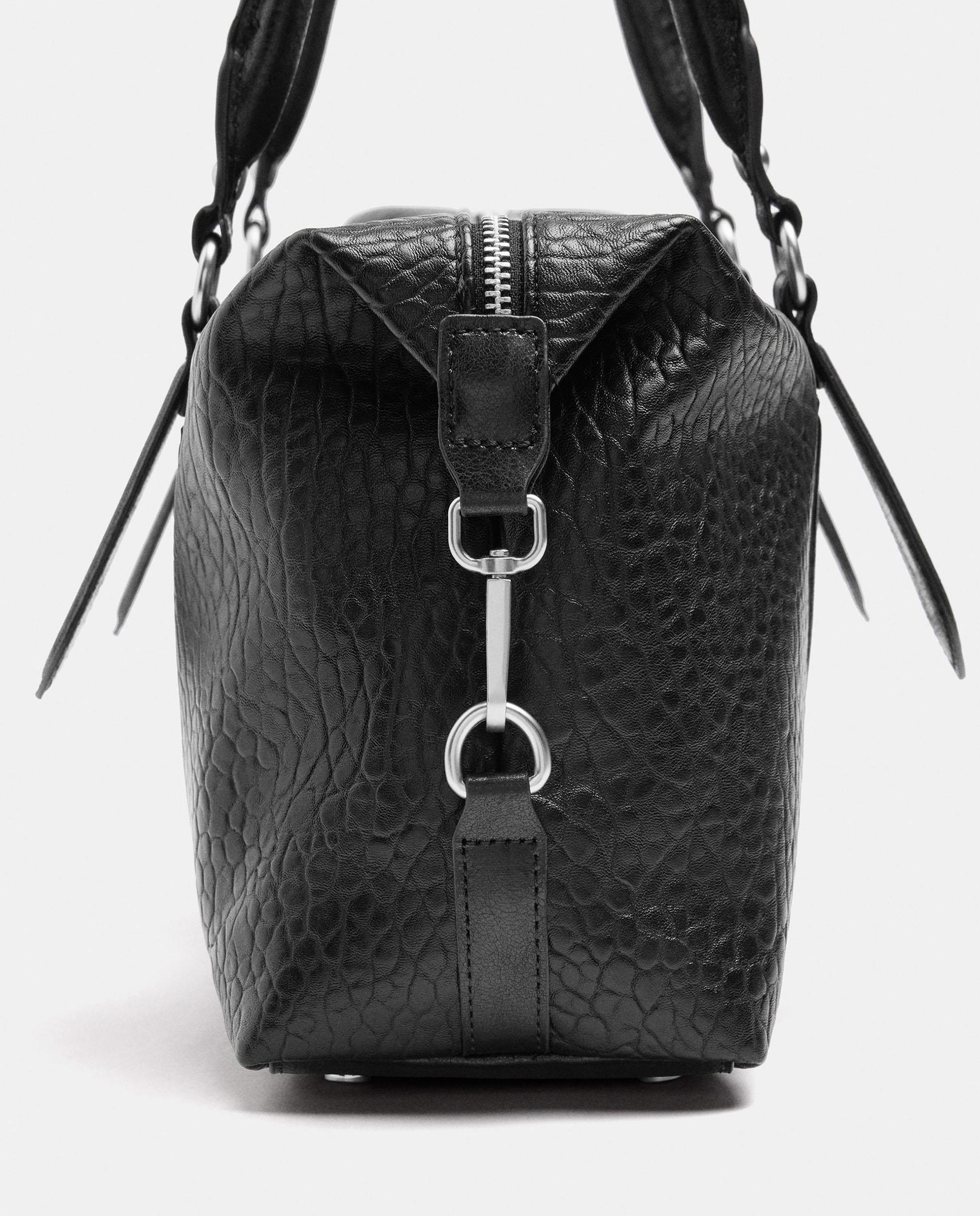 Bolso de hombro con cierre de cremallera en liso - Parfois - Negro Negro-3