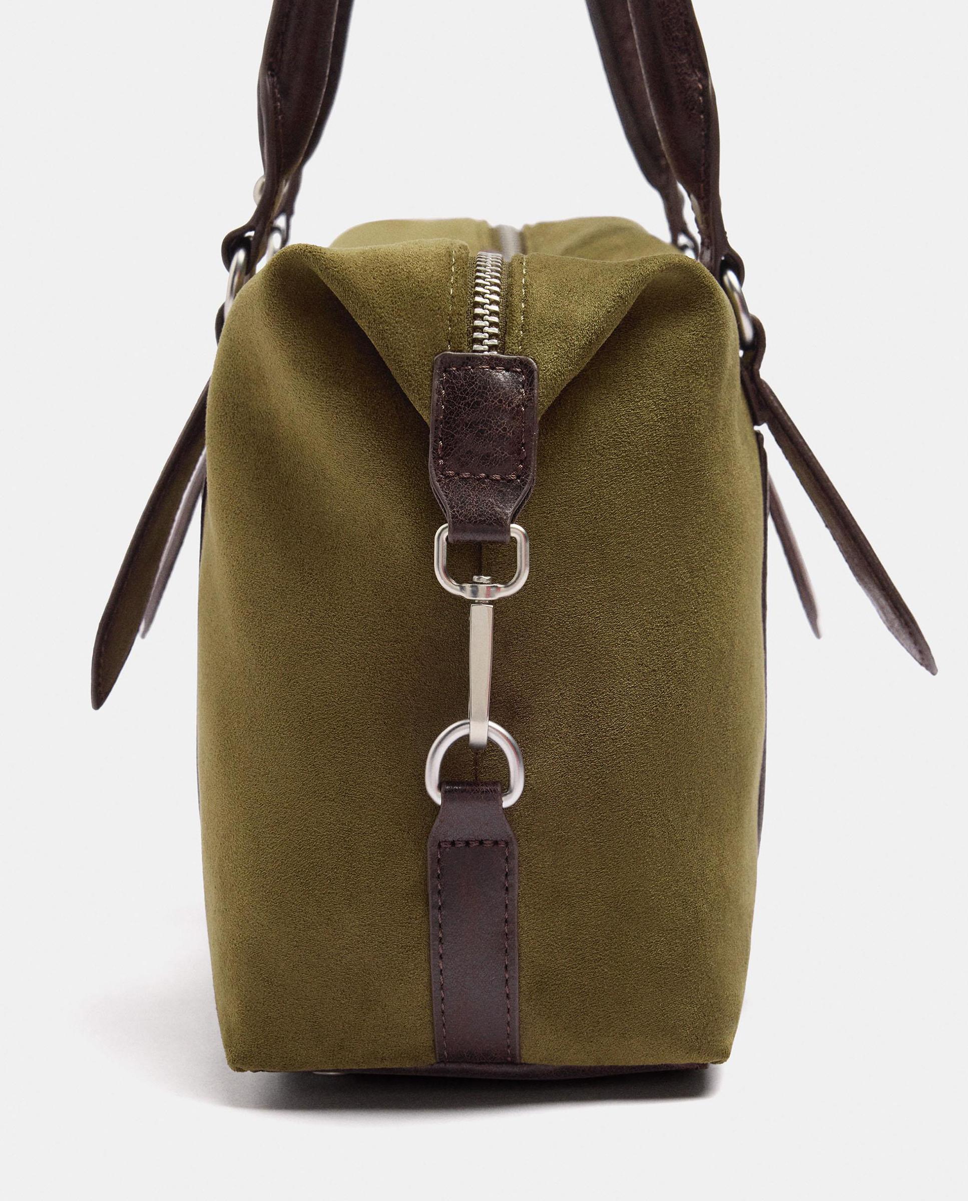 Bolso de hombro con cierre de cremallera en liso - Parfois - Kaki Kaki-3