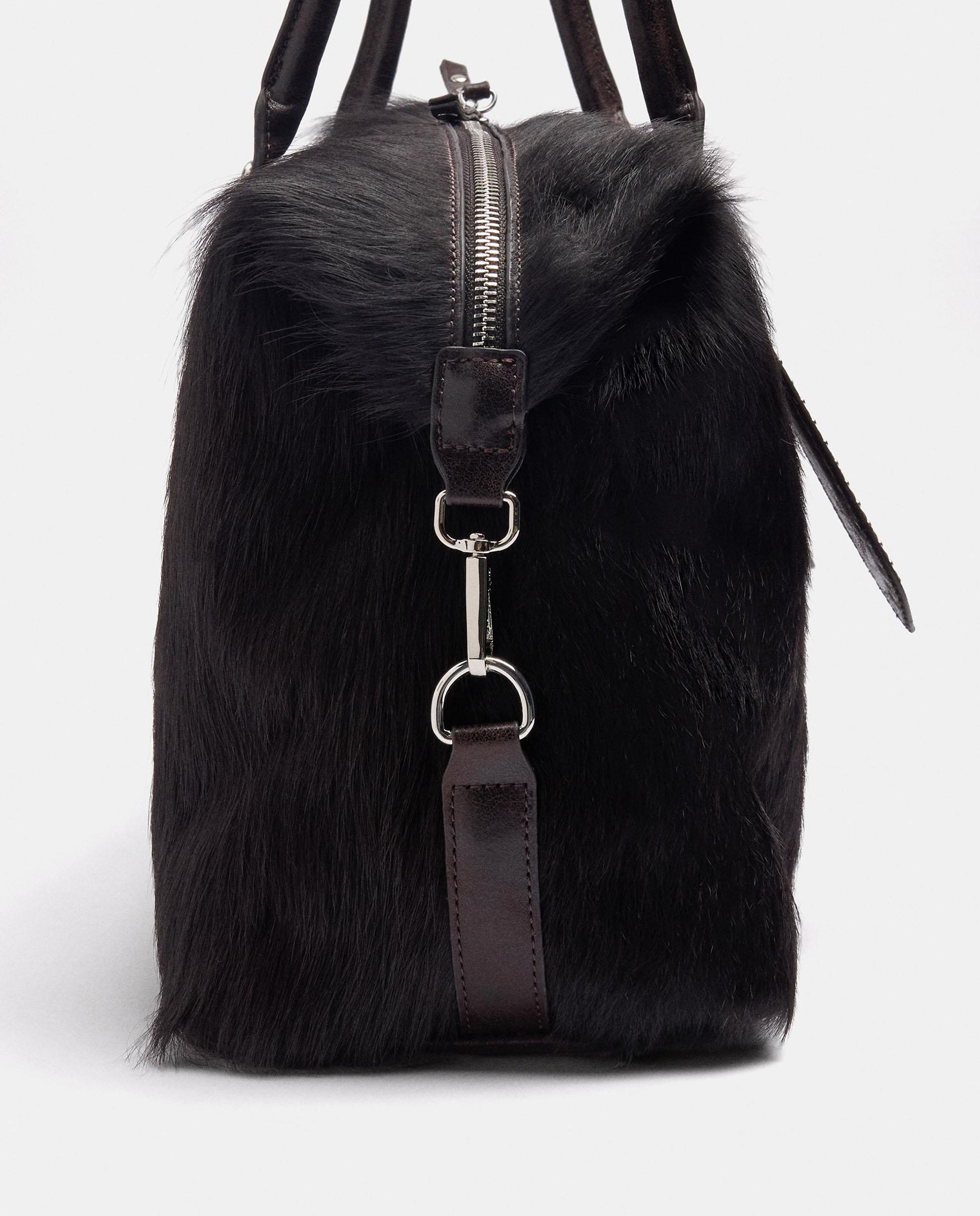 Bolso de hombro con cierre de cremallera en liso - Parfois - Marrón oscuro Marrón oscuro-3