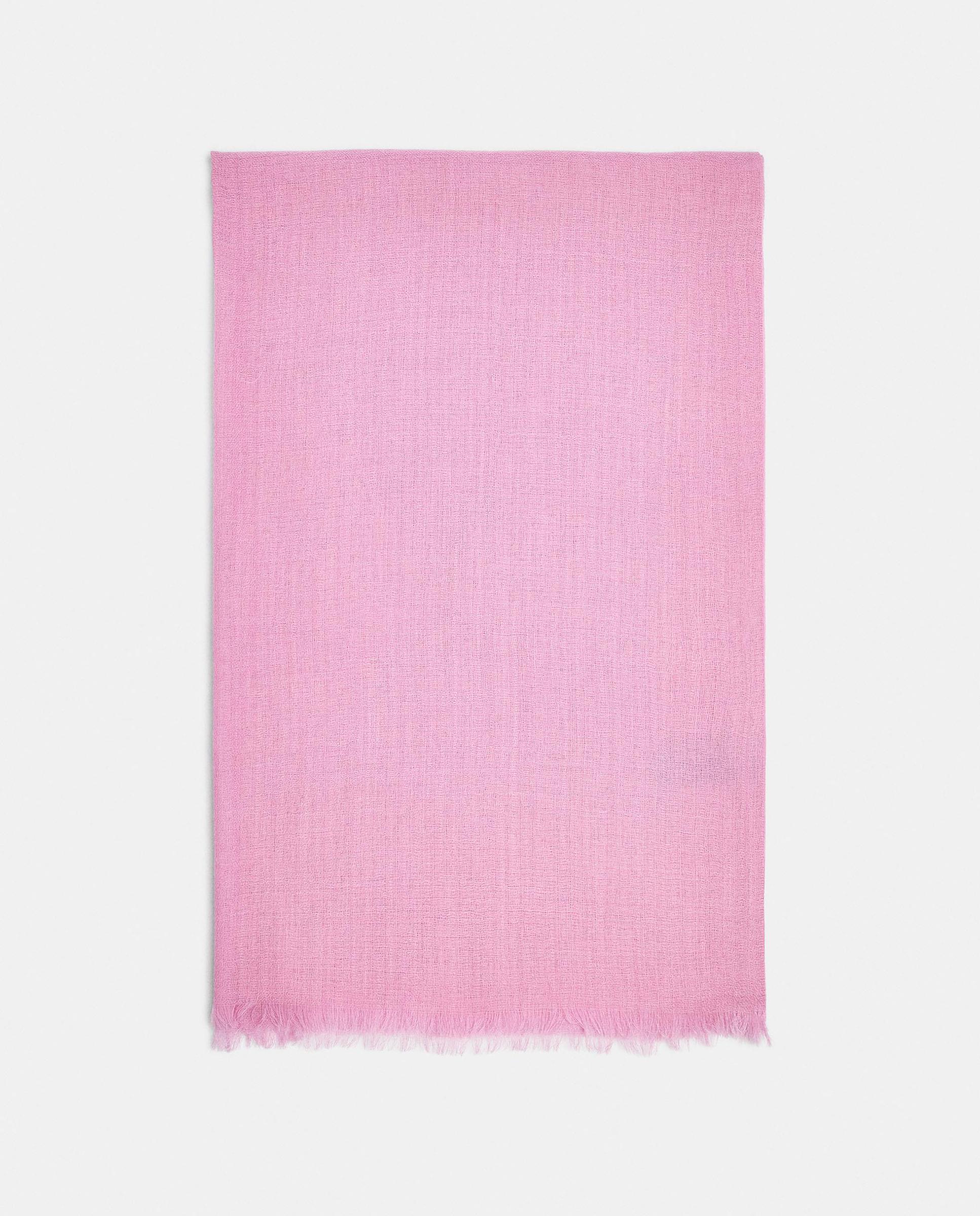 Pañuelo 100% lana con pespuntes en liso - Parfois - Rosa Rosa-1