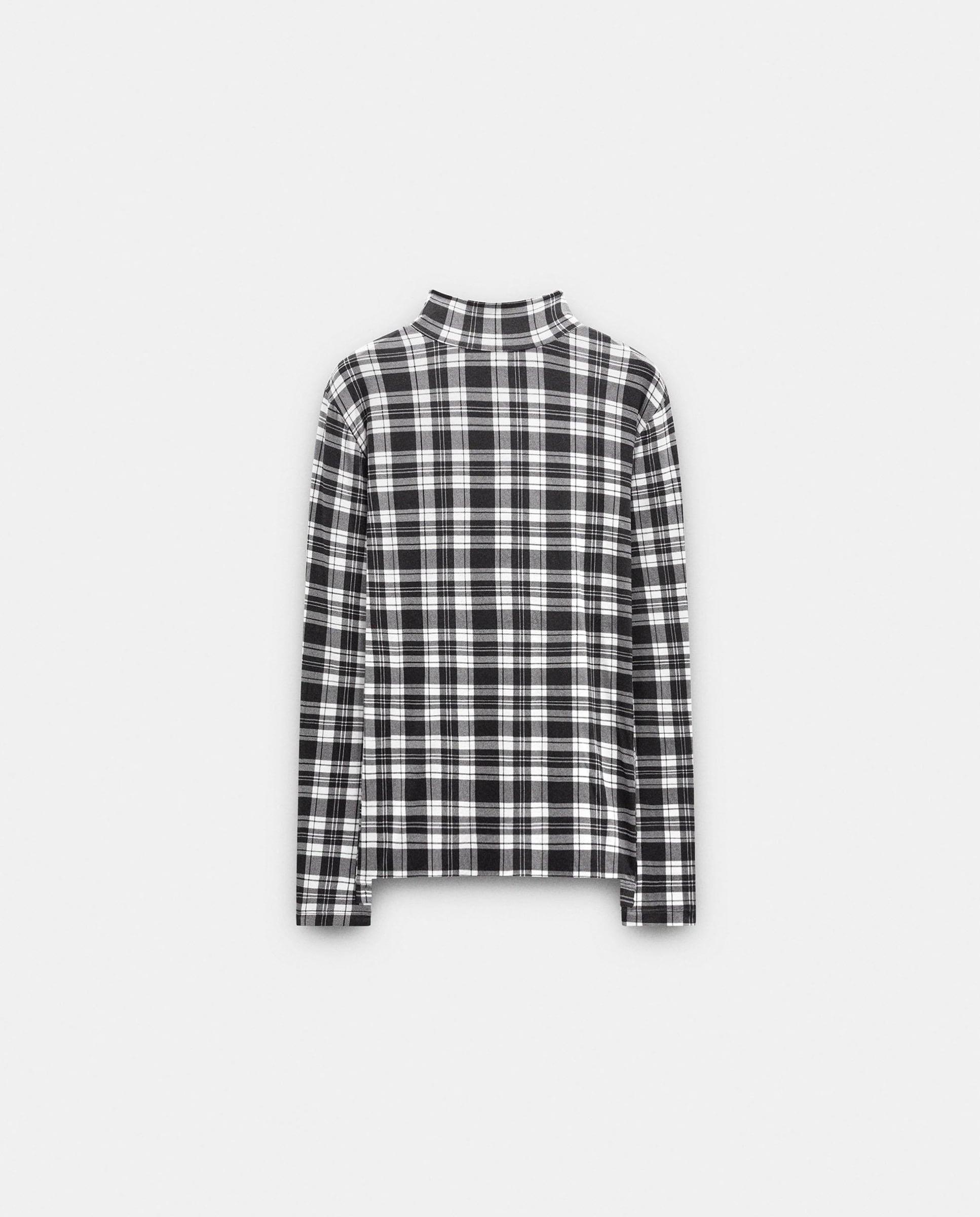 Imagen 7 de Jersey de mujer con cuello alto y estampado de cuadros - Parfois - Negro Negro