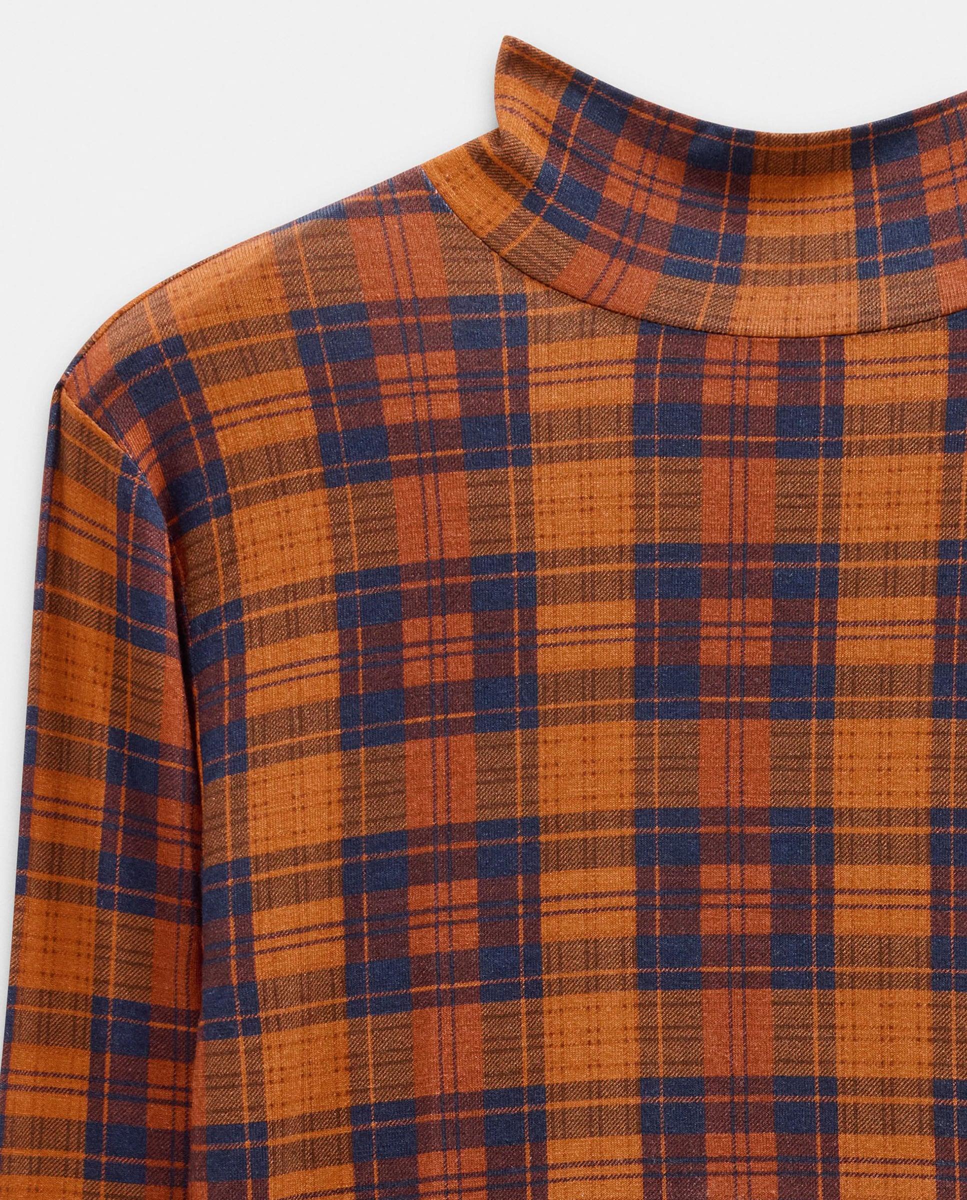 Imagen 6 de Jersey de mujer con cuello alto y estampado de cuadros - Parfois - Naranja Naranja