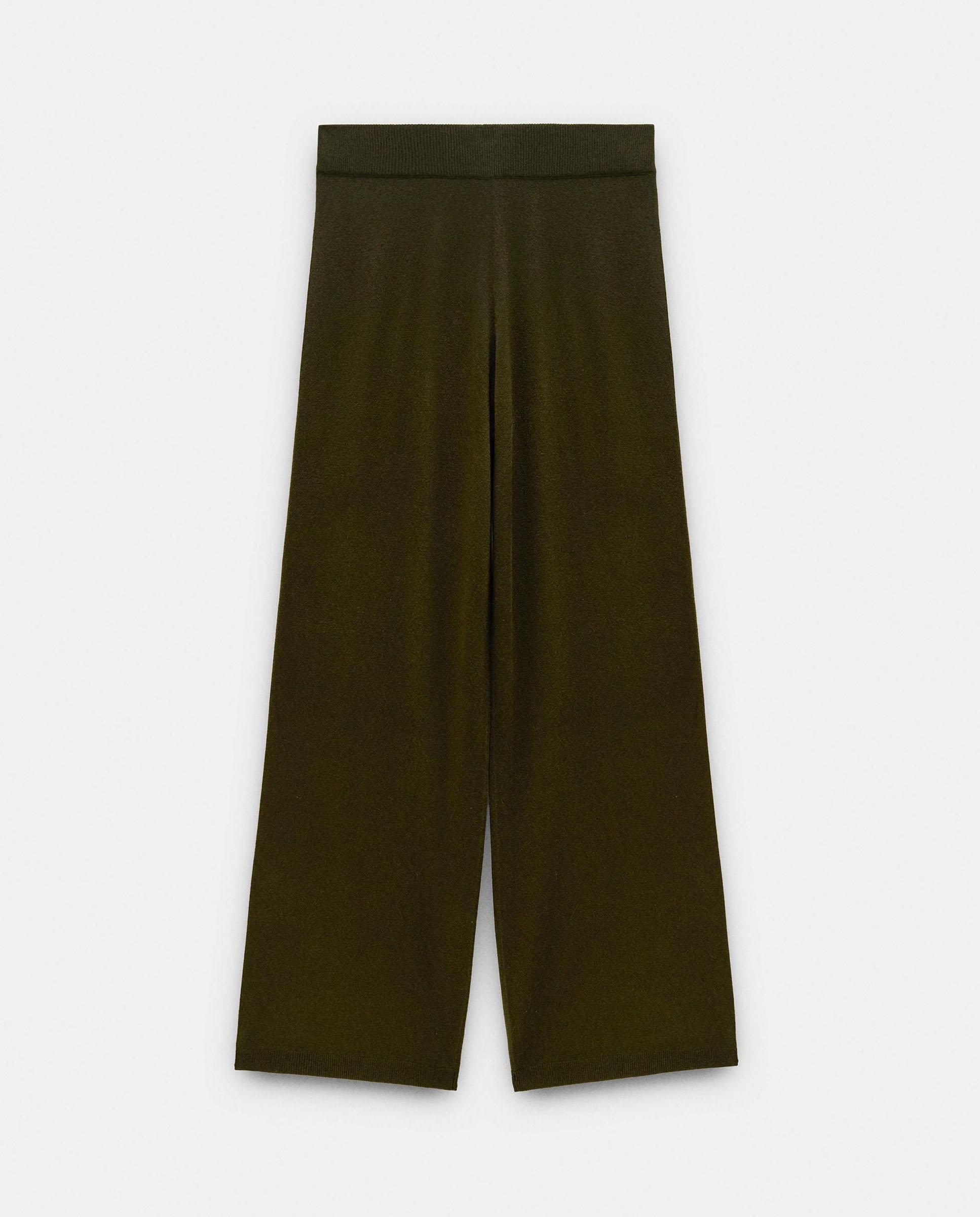 Pantalones rectos de mujer con cintura elástica en liso - Parfois - Kaki Kaki-6