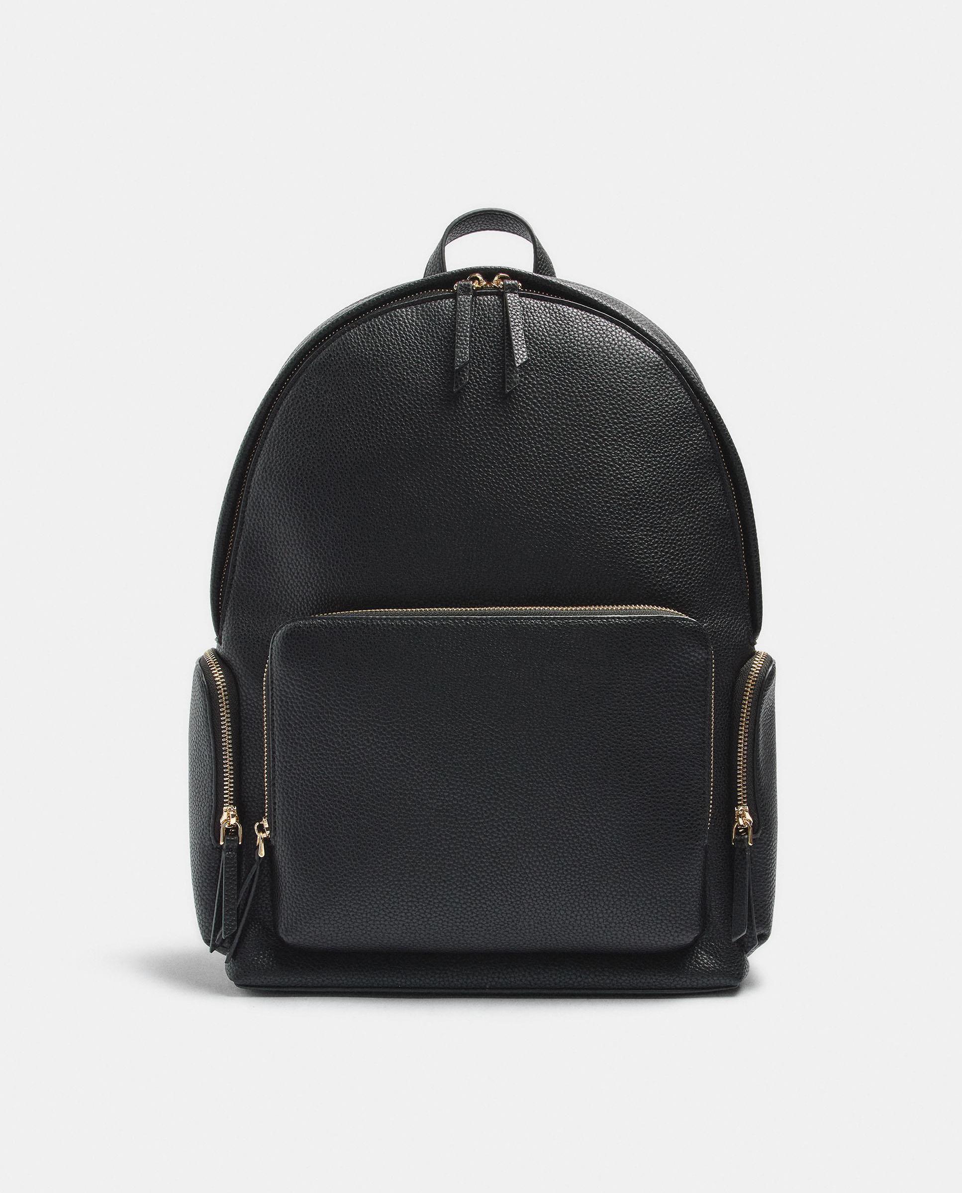 Mochila de mujer con varios compartimentos y cierre de cremallera en liso - Parfois - Negro Negro-1