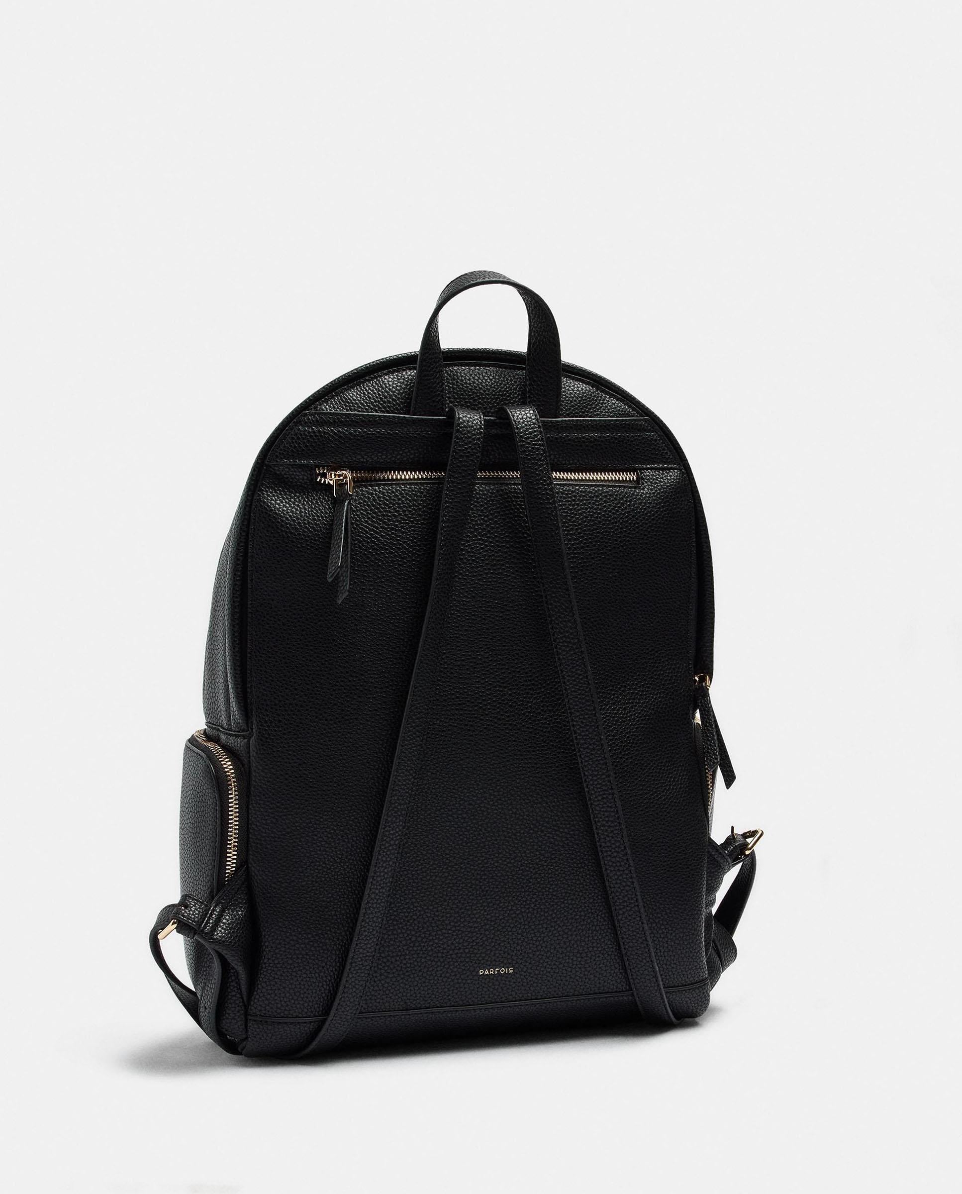 Mochila de mujer con varios compartimentos y cierre de cremallera en liso - Parfois - Negro Negro-2