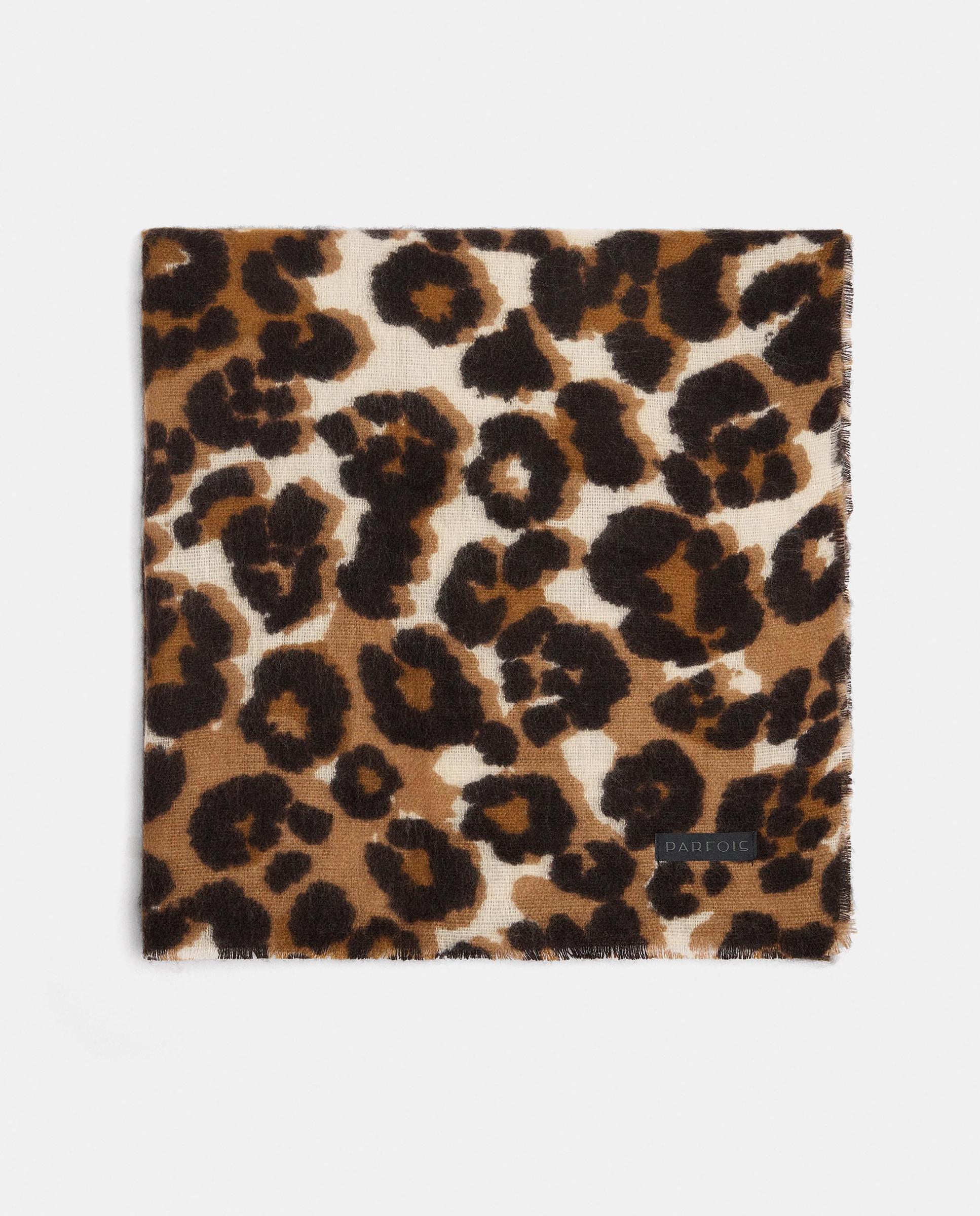 Bufanda con pespuntes y estampado animal print - Parfois - Beige Beige-1