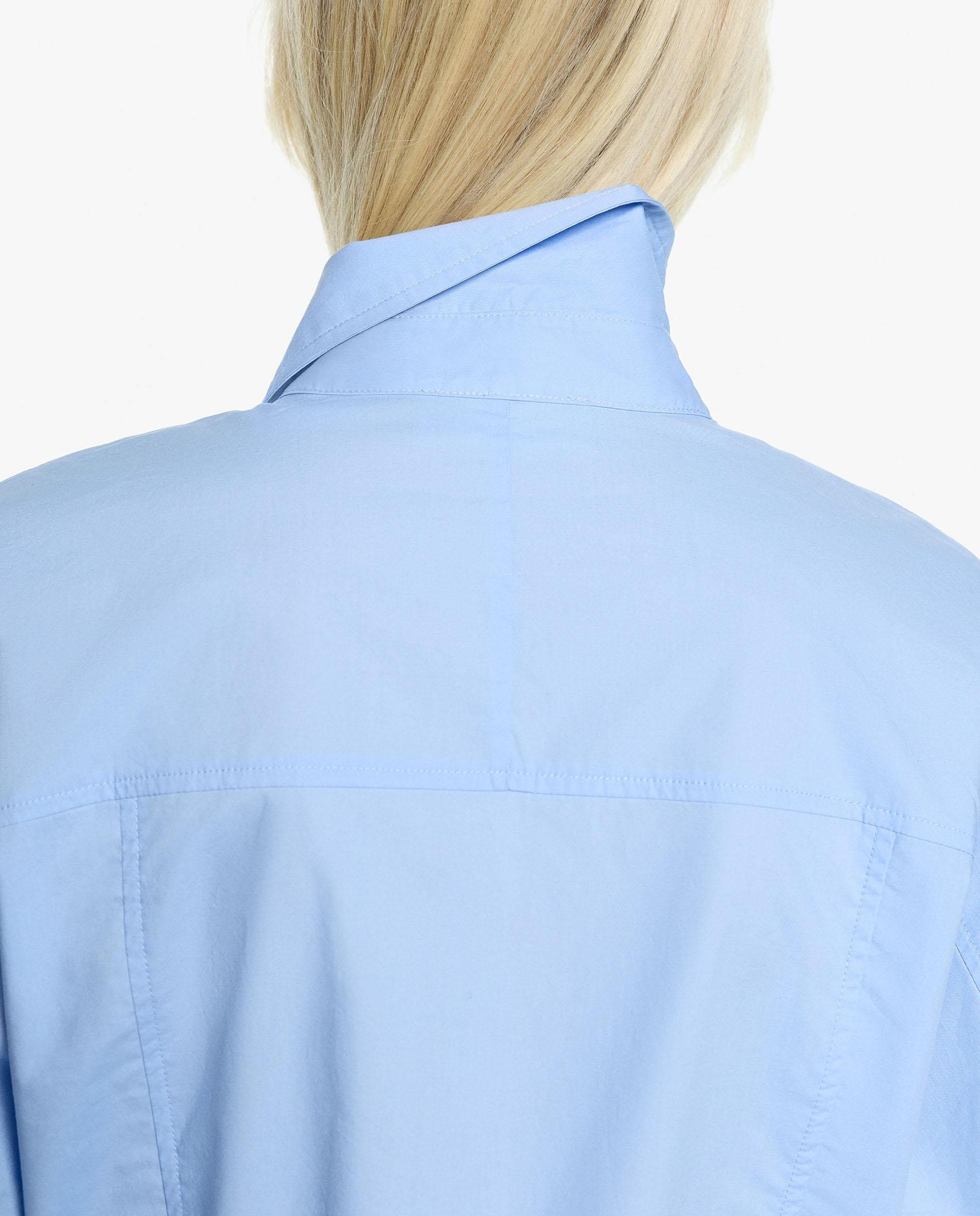 Imagen 4 de Camisa de mujer 100% algodón de manga larga con costuras en liso - Parfois - Azul Azul