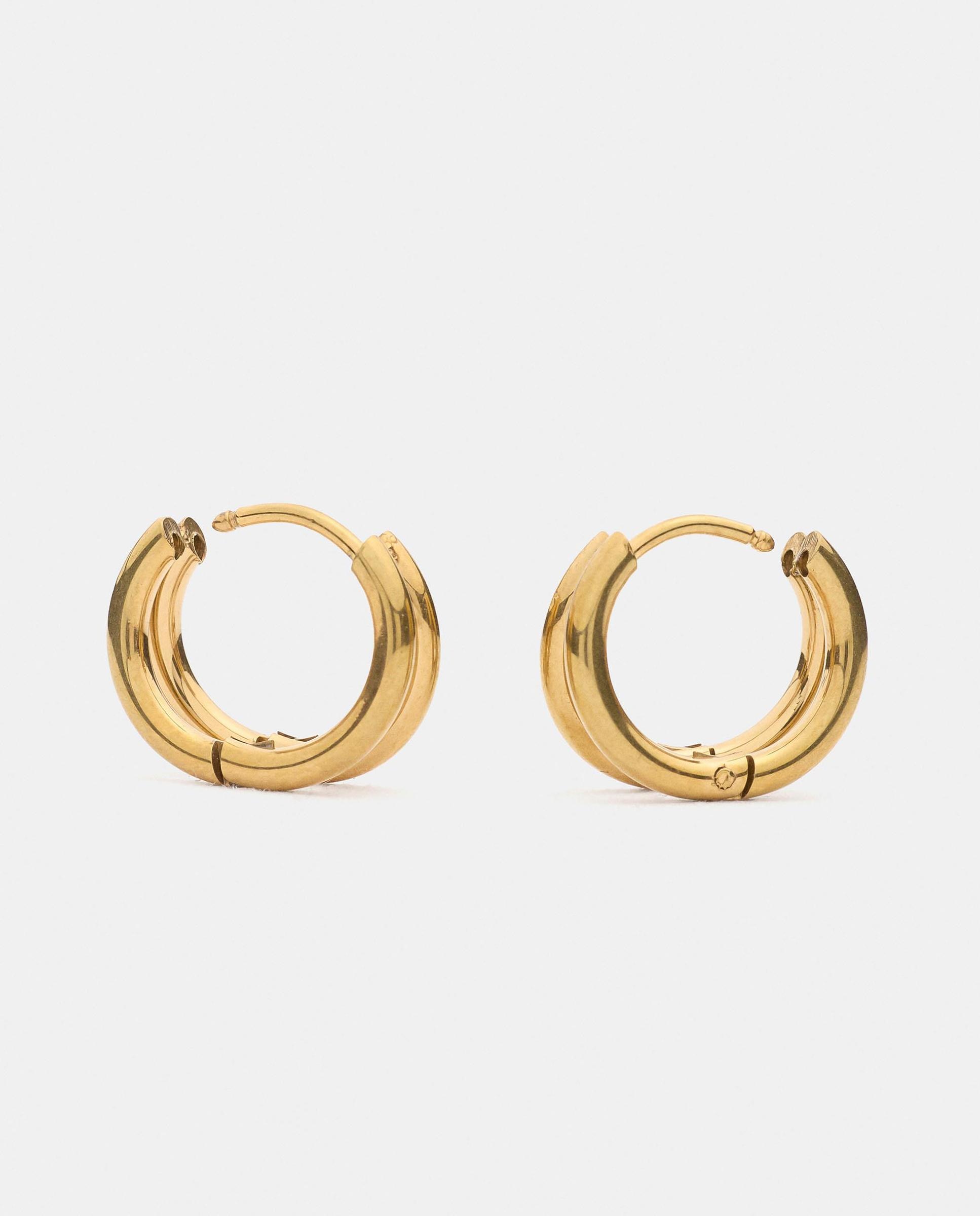 Pendientes de aro dobles de acero inoxidable - Parfois - Dorado Dorado-3