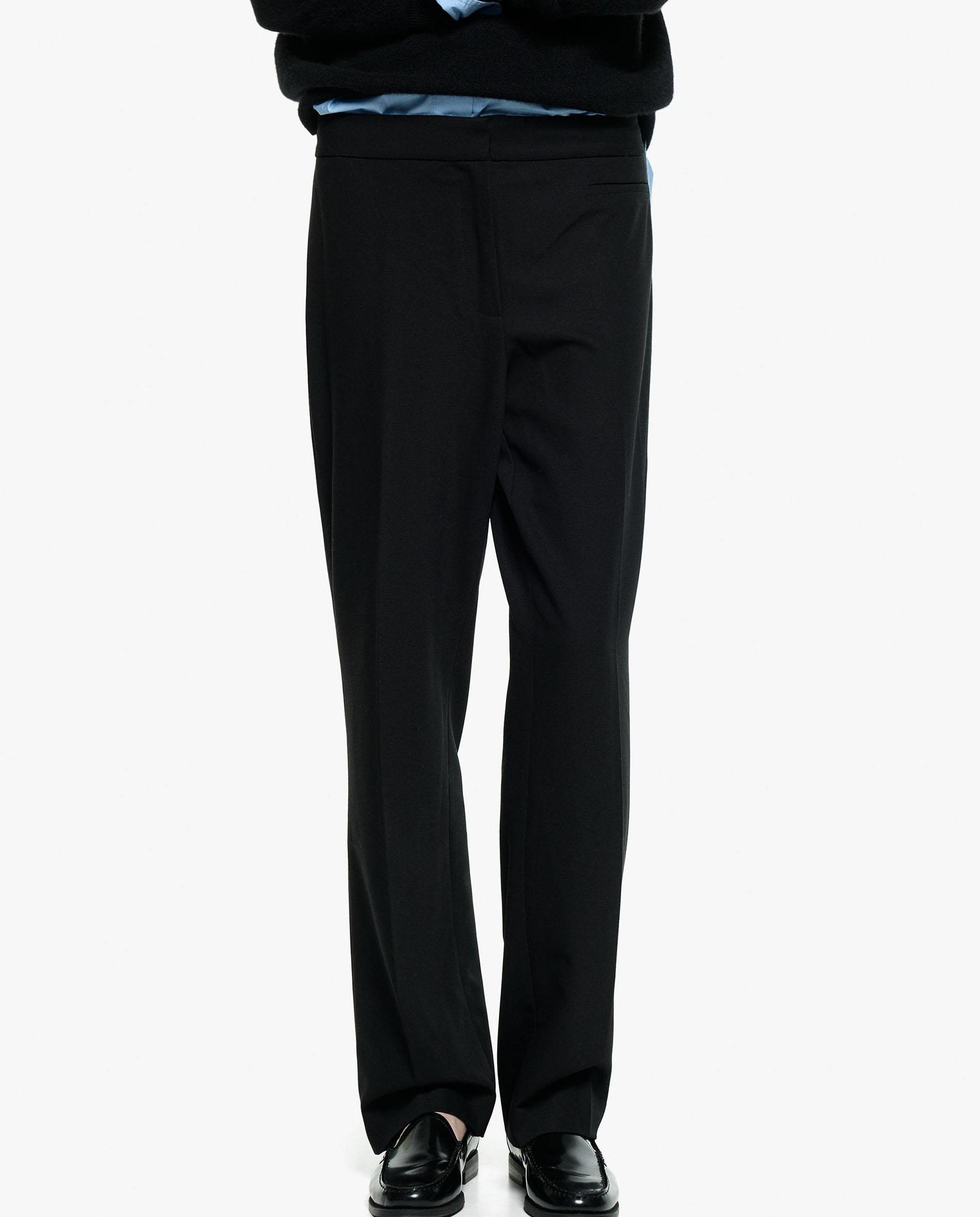 Imagen 4 de Pantalones rectos de mujer con pliegues marcados en liso - Parfois - Negro Negro