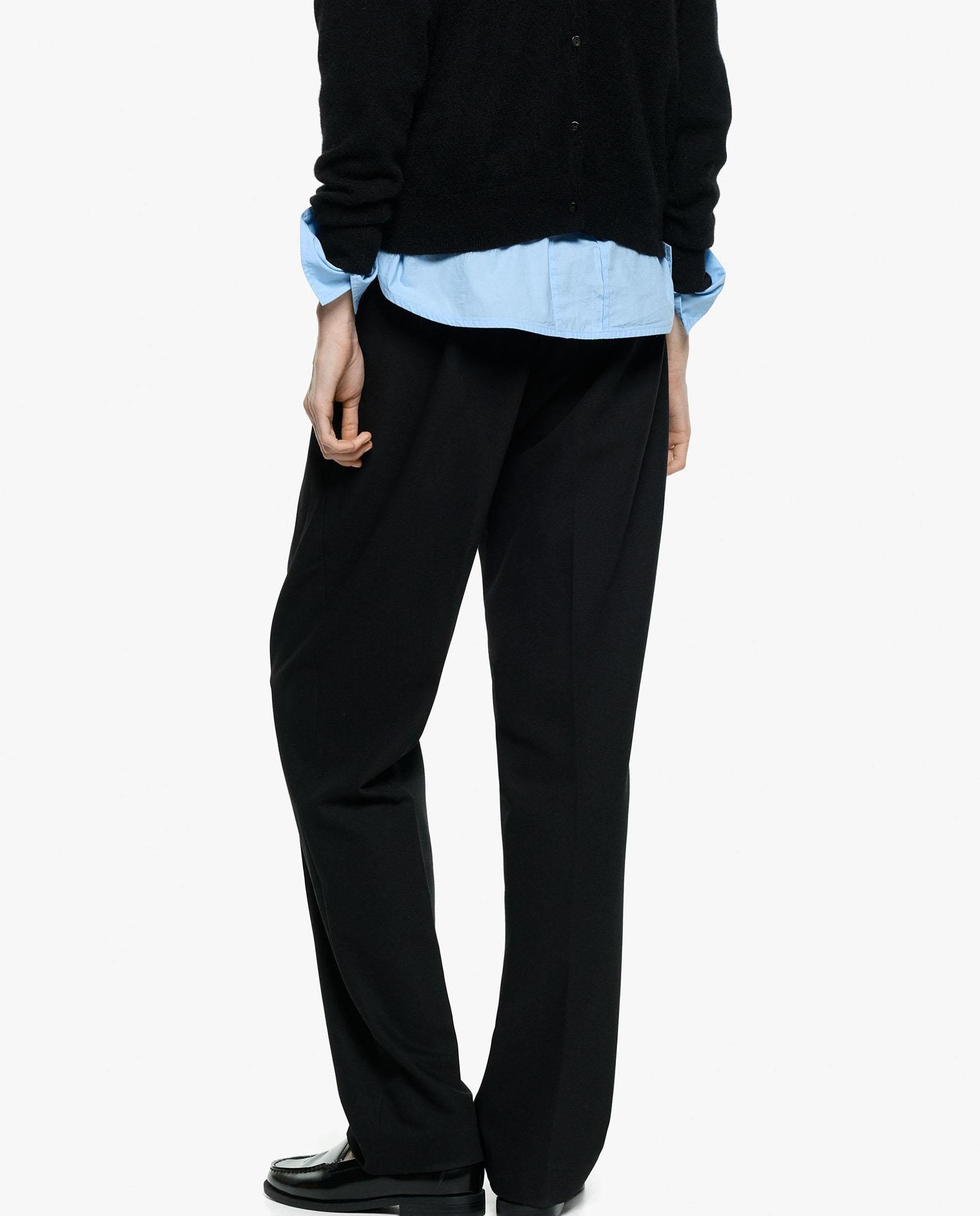 Imagen 3 de Pantalones rectos de mujer con pliegues marcados en liso - Parfois - Negro Negro