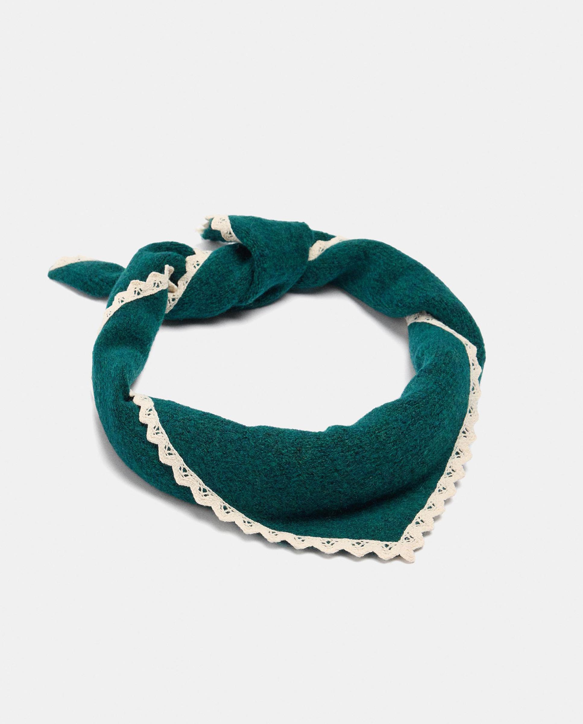 Mantón 100% lana en liso - Parfois - Verde Verde-2