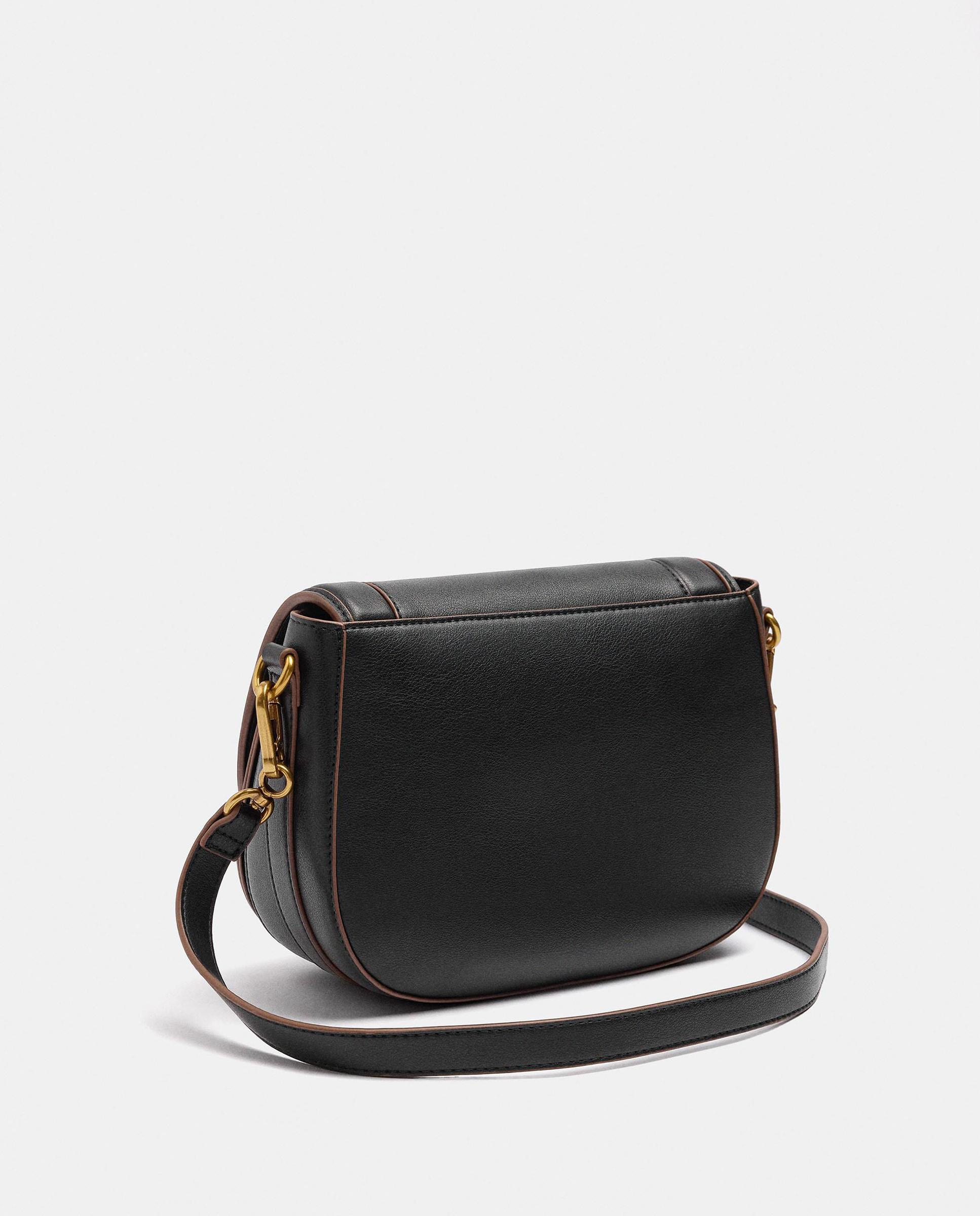 Bandolera de mujer con solapa y cierre imantado en liso - Parfois - Negro Negro-2