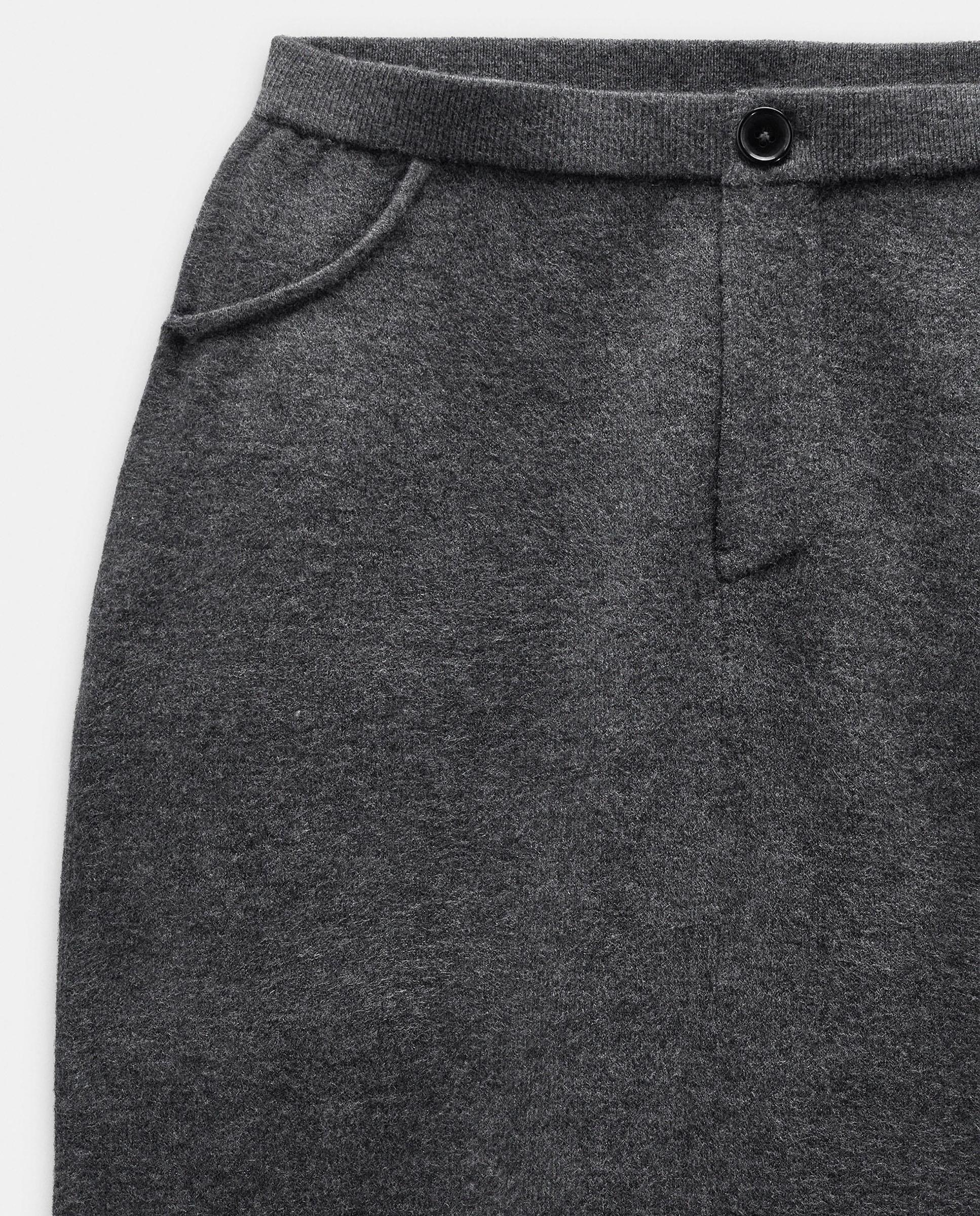 Falda larga de punto en liso - Parfois - Gris Gris-5